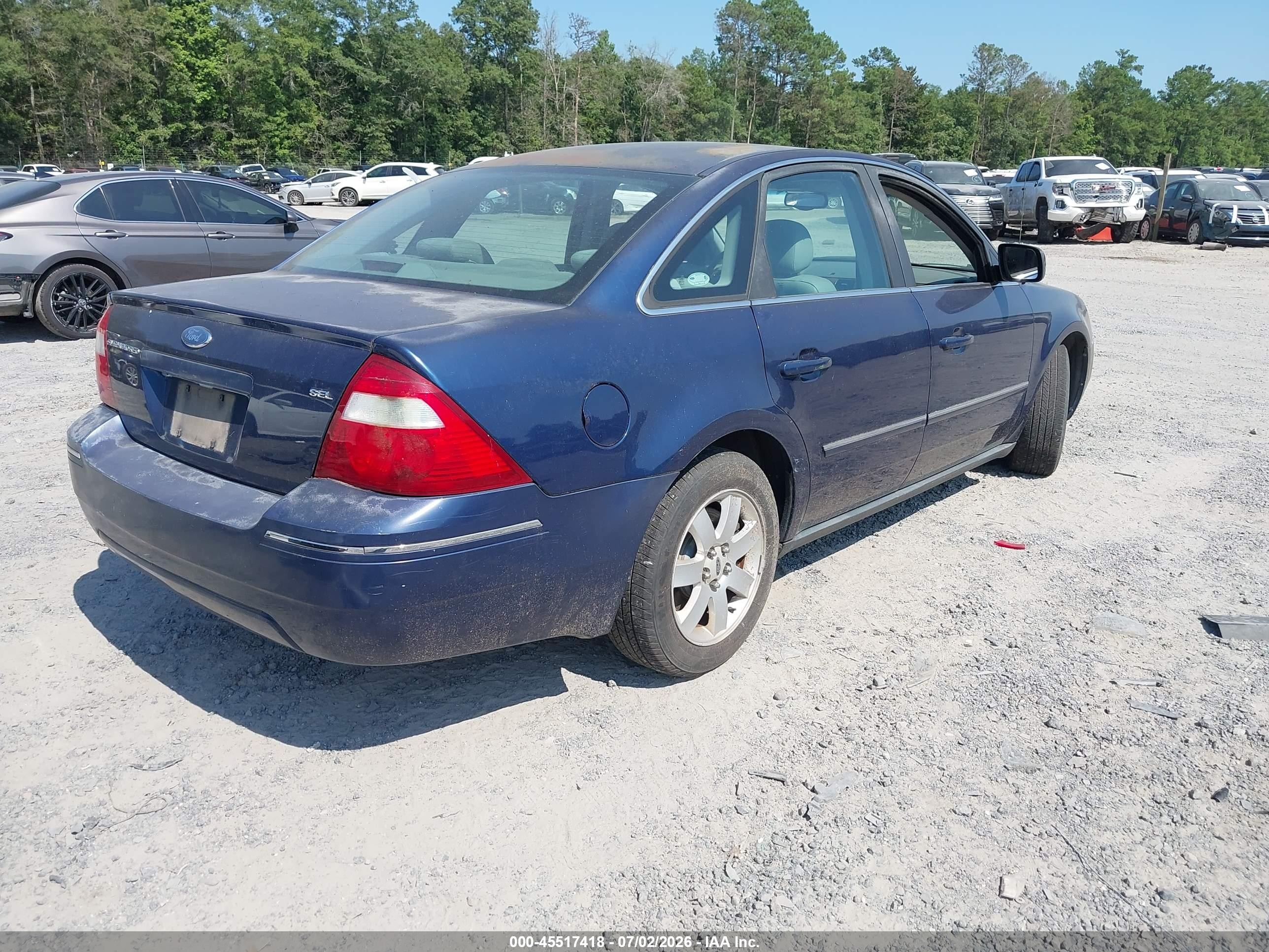 2005 Ford Five Hundred Sel Blue vin: 1FAFP24135G132839