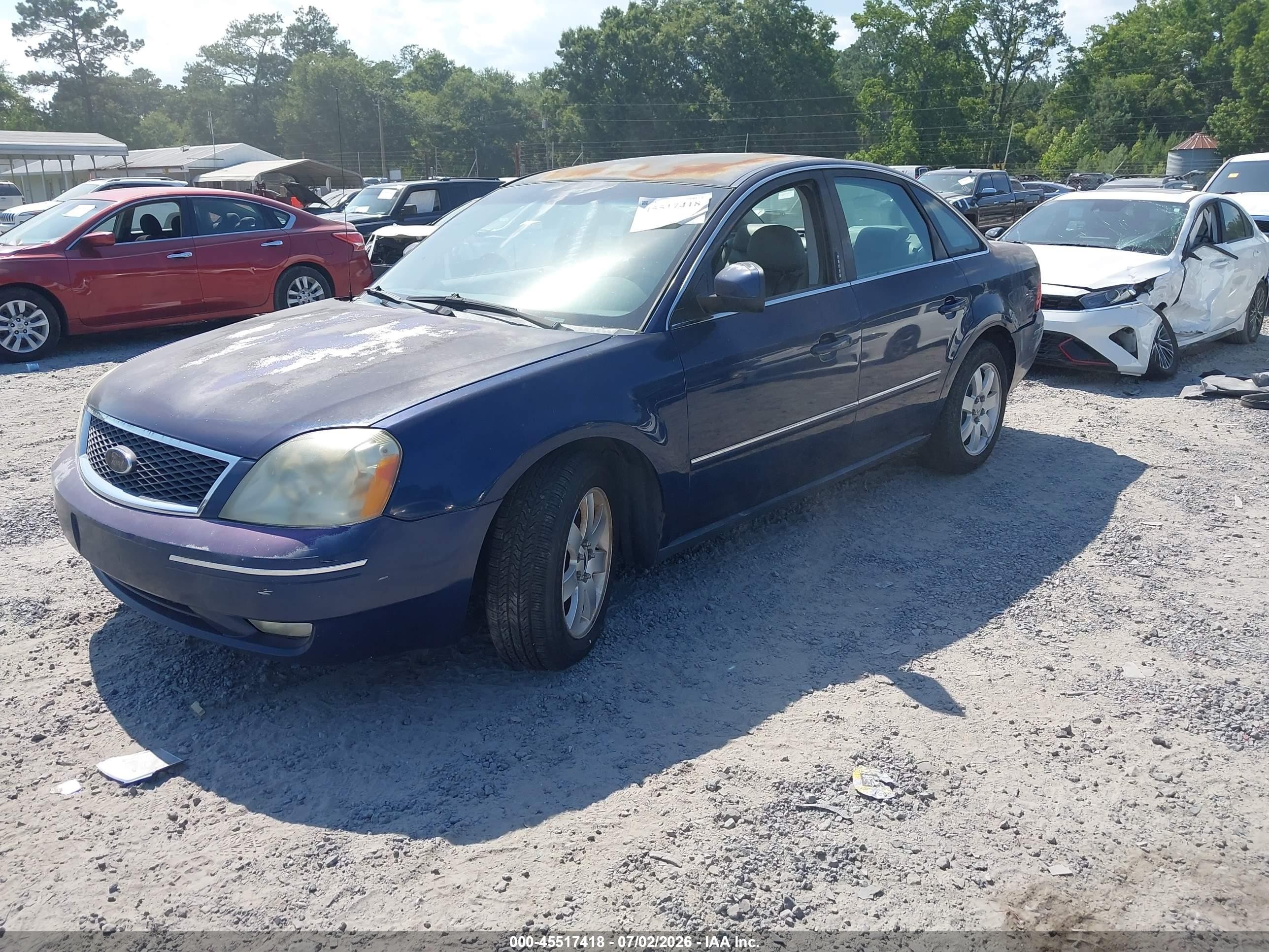 2005 Ford Five Hundred Sel Blue vin: 1FAFP24135G132839