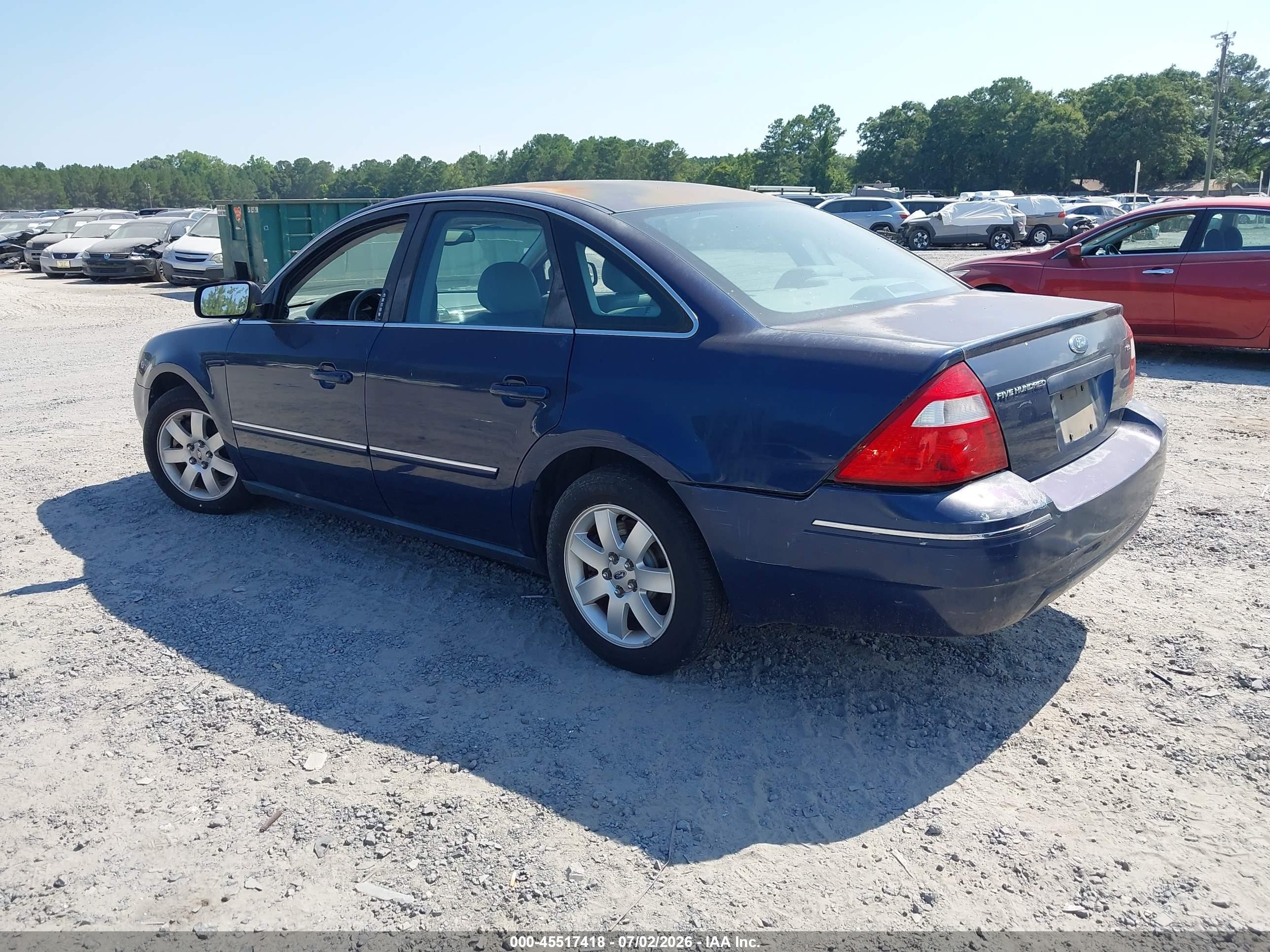 2005 Ford Five Hundred Sel Blue vin: 1FAFP24135G132839