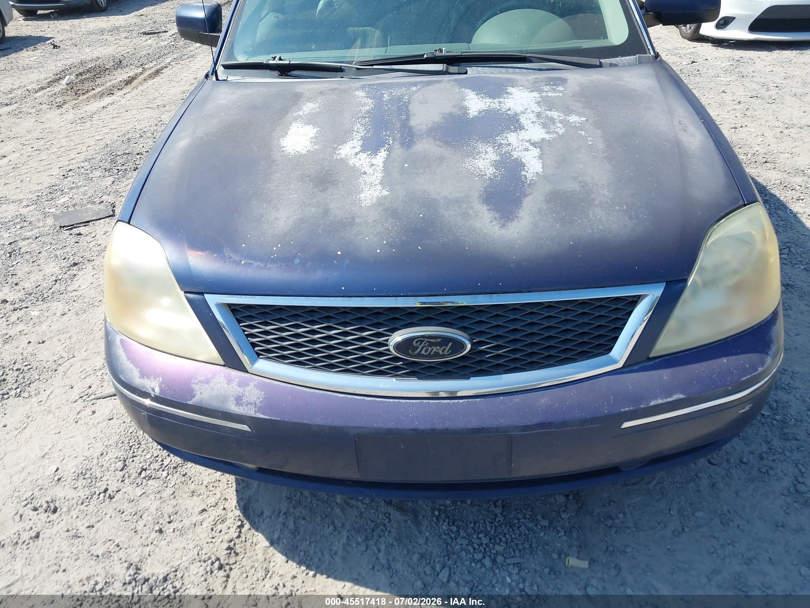 2005 Ford Five Hundred Sel Blue vin: 1FAFP24135G132839