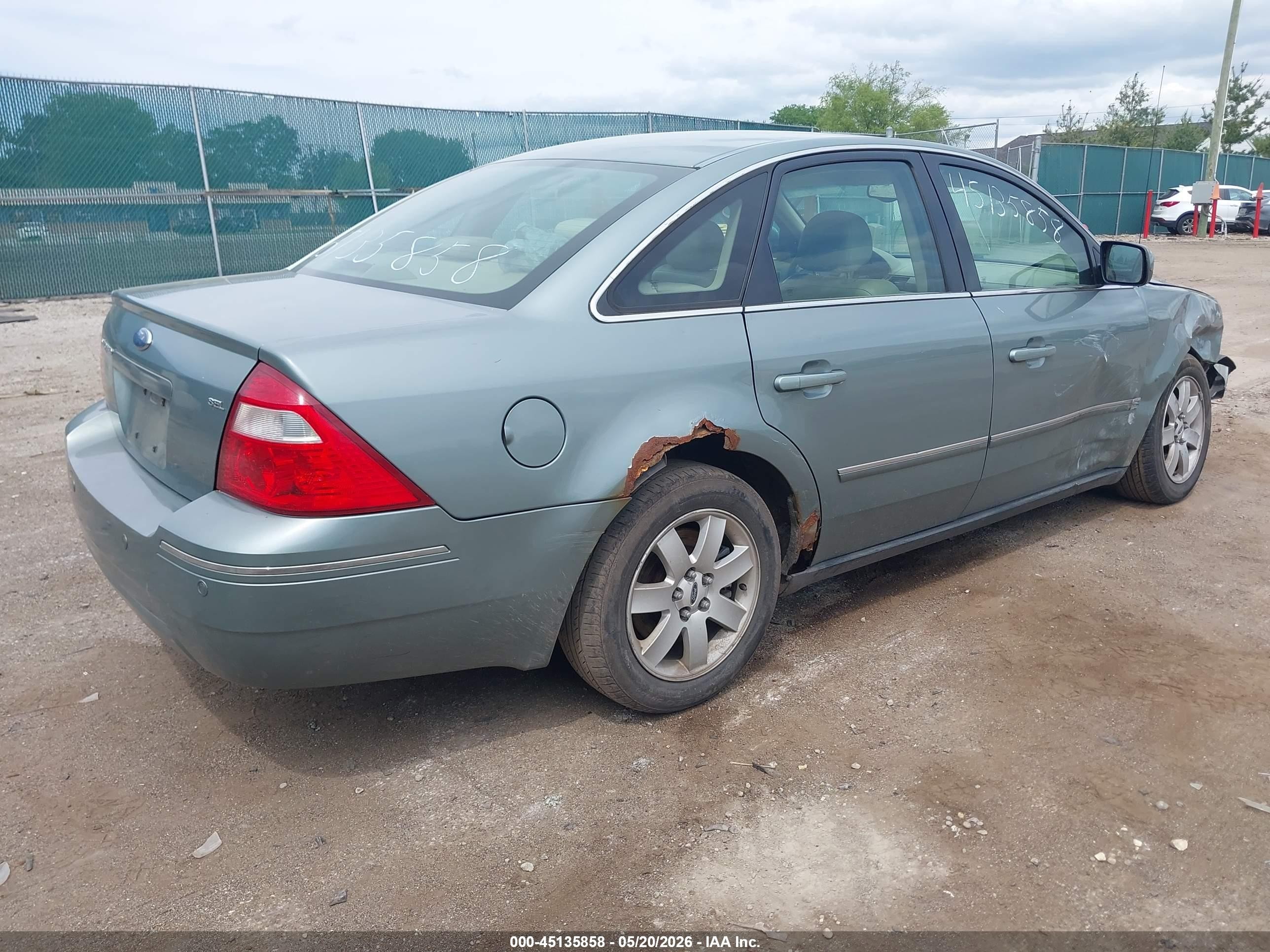 2005 Ford Five Hundred Sel Green vin: 1FAFP24135G197917