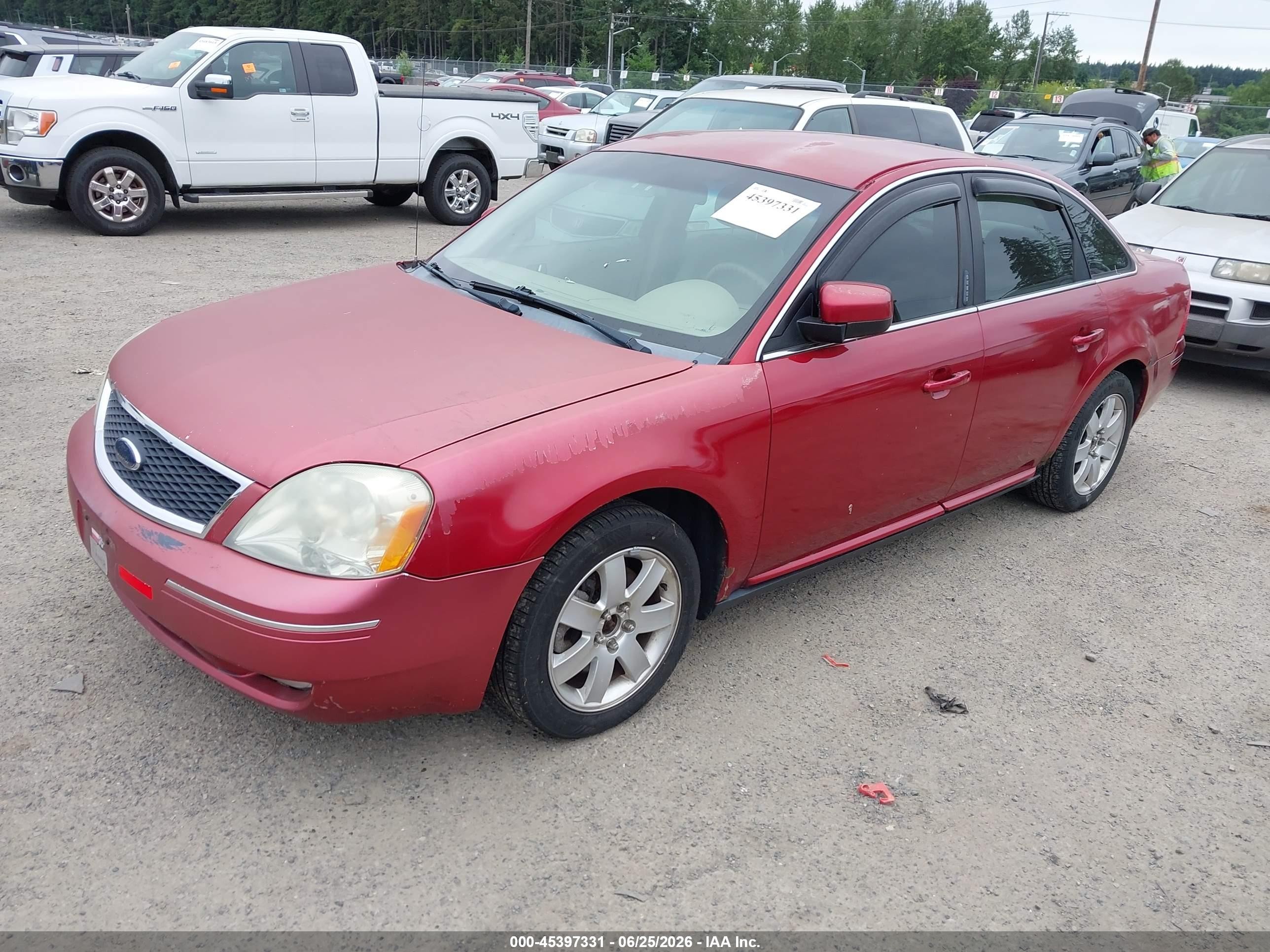 2006 Ford Five Hundred Sel Red vin: 1FAFP24136G183369