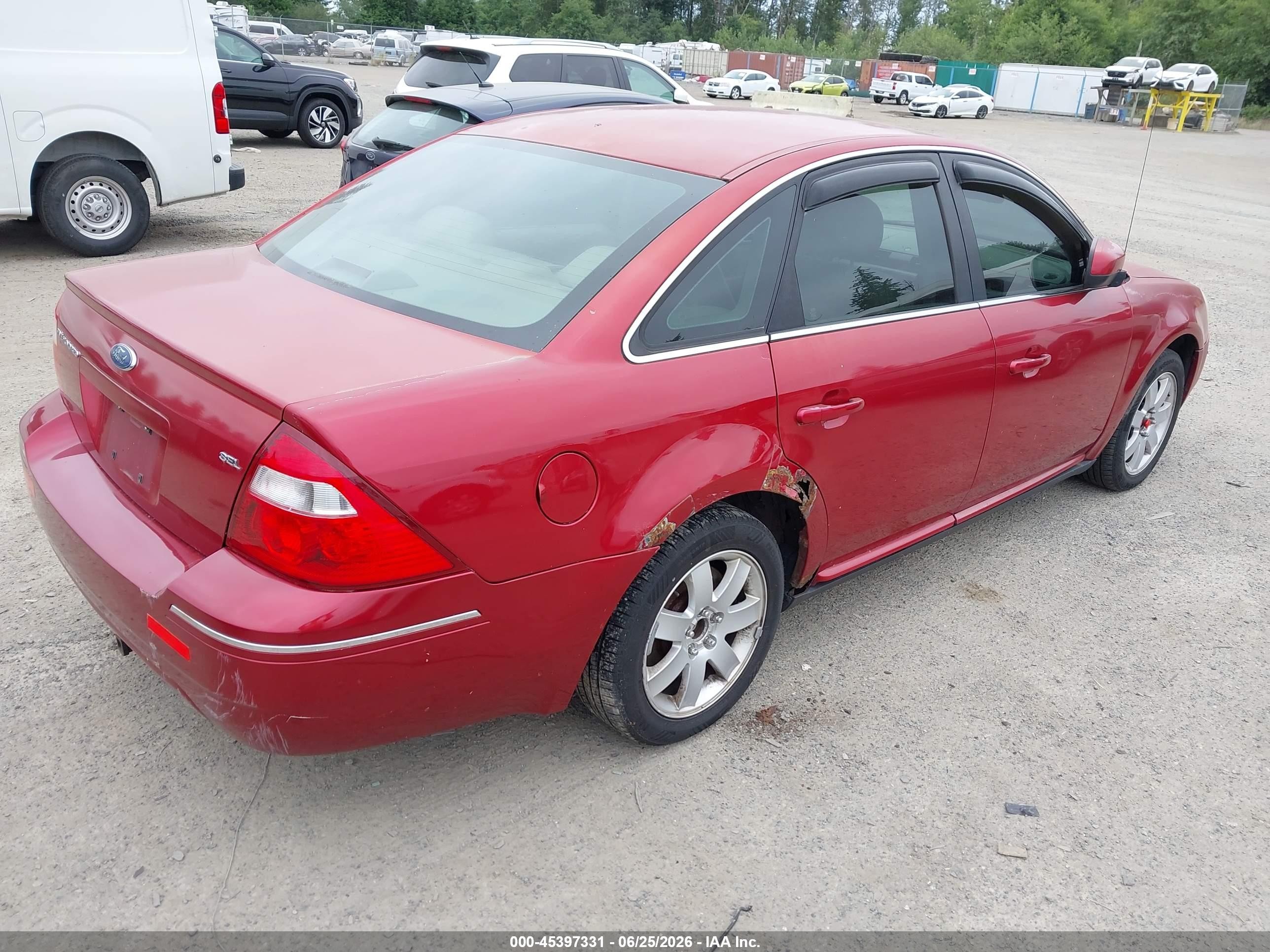 2006 Ford Five Hundred Sel Red vin: 1FAFP24136G183369