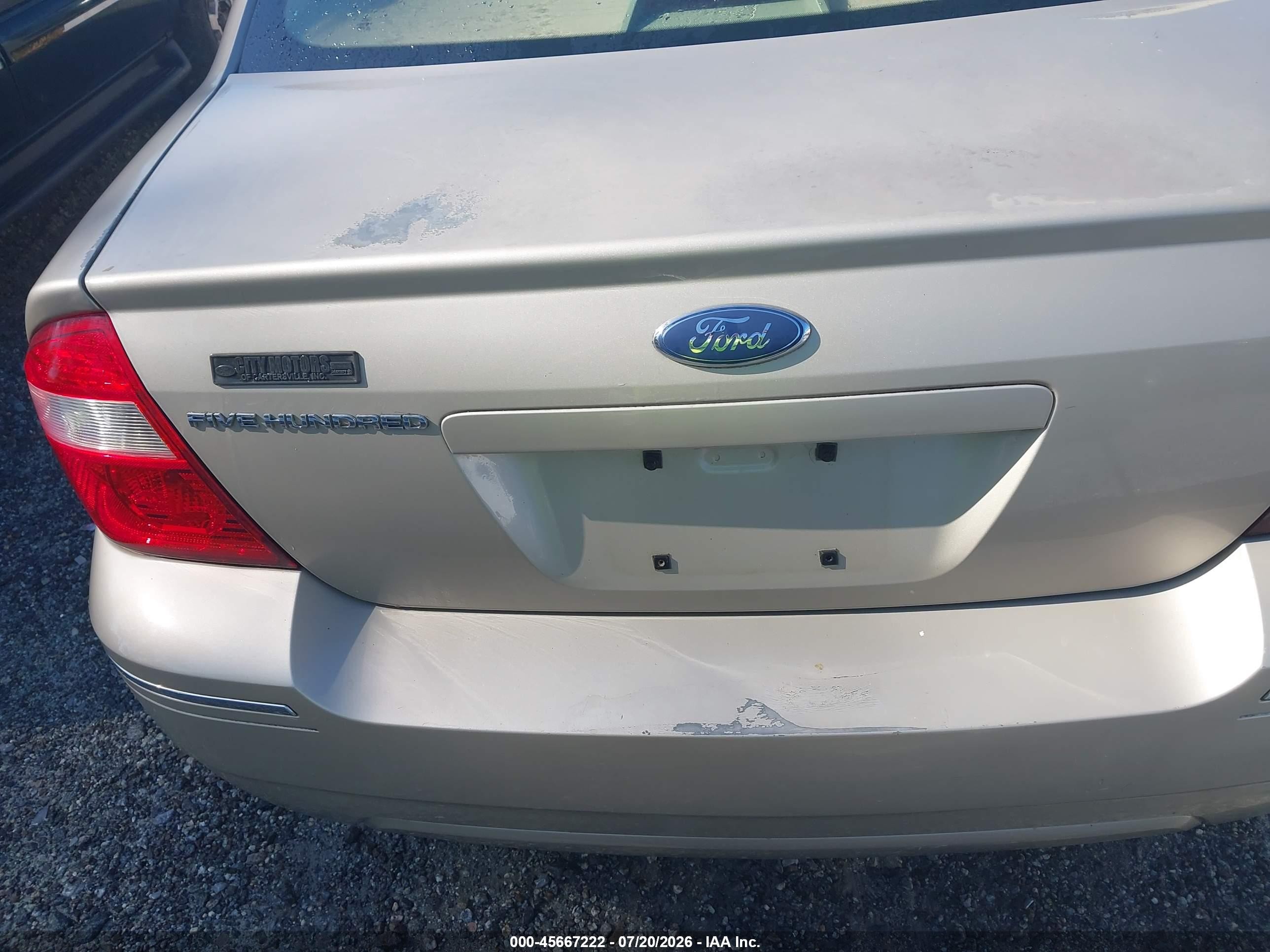 2006 Ford Five Hundred Sel Gold vin: 1FAFP24156G153967