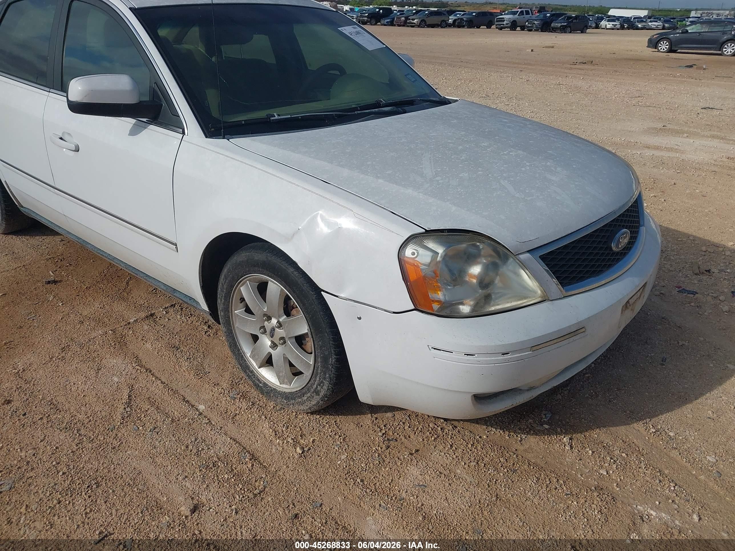 2006 Ford Five Hundred Sel White vin: 1FAFP24176G110344