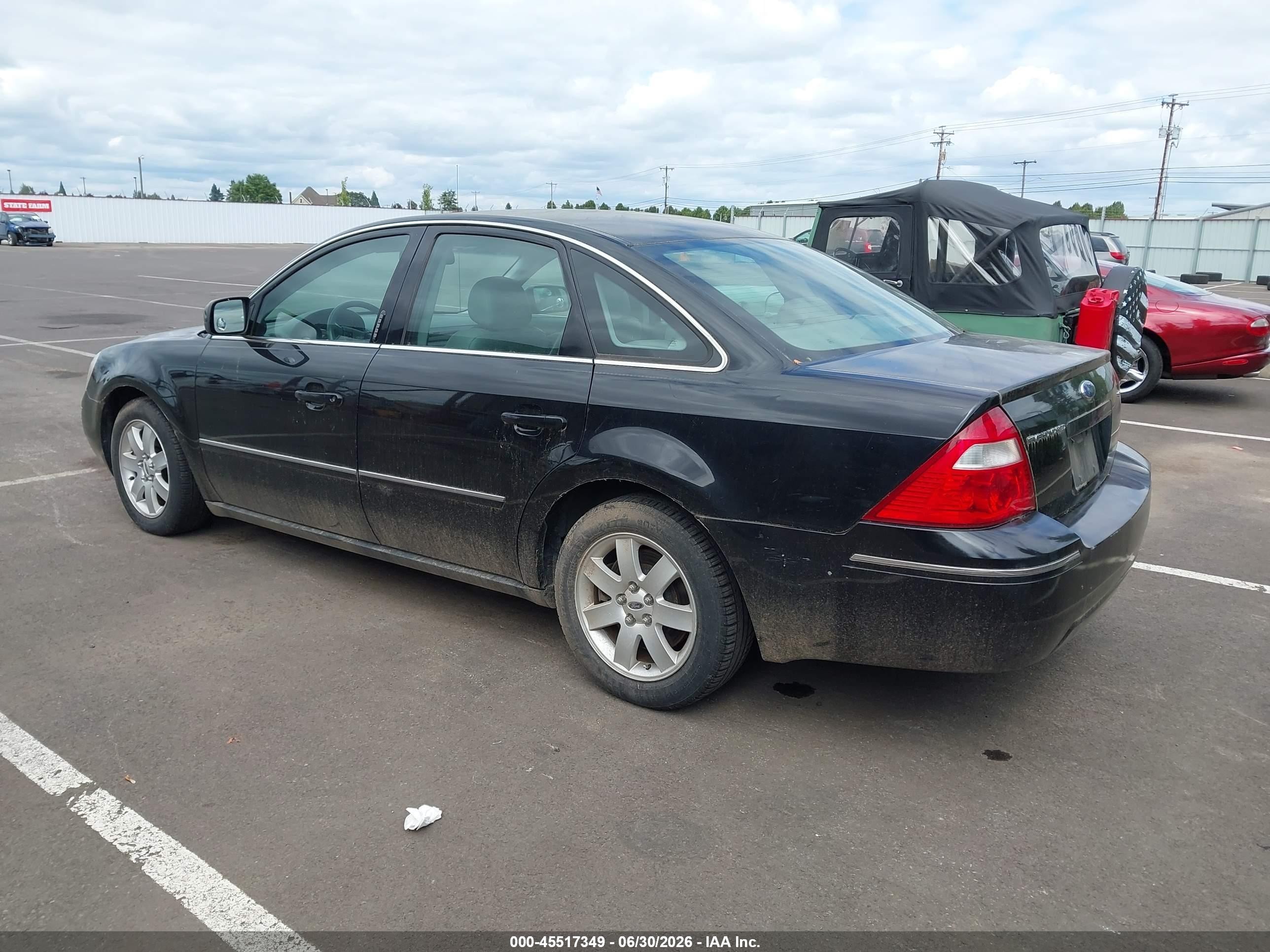 2006 Ford Five Hundred Sel Black vin: 1FAFP24176G111459