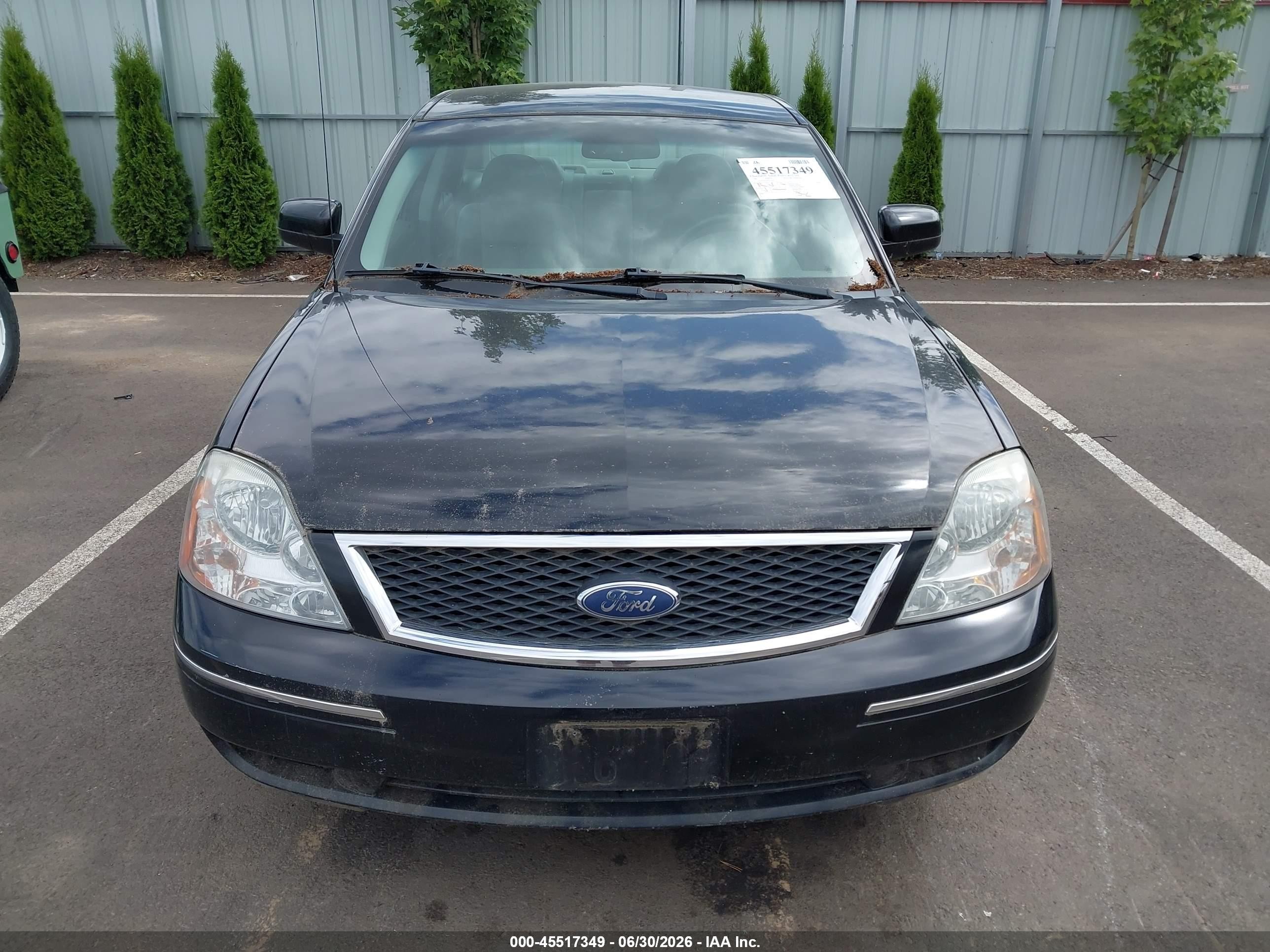 2006 Ford Five Hundred Sel Black vin: 1FAFP24176G111459