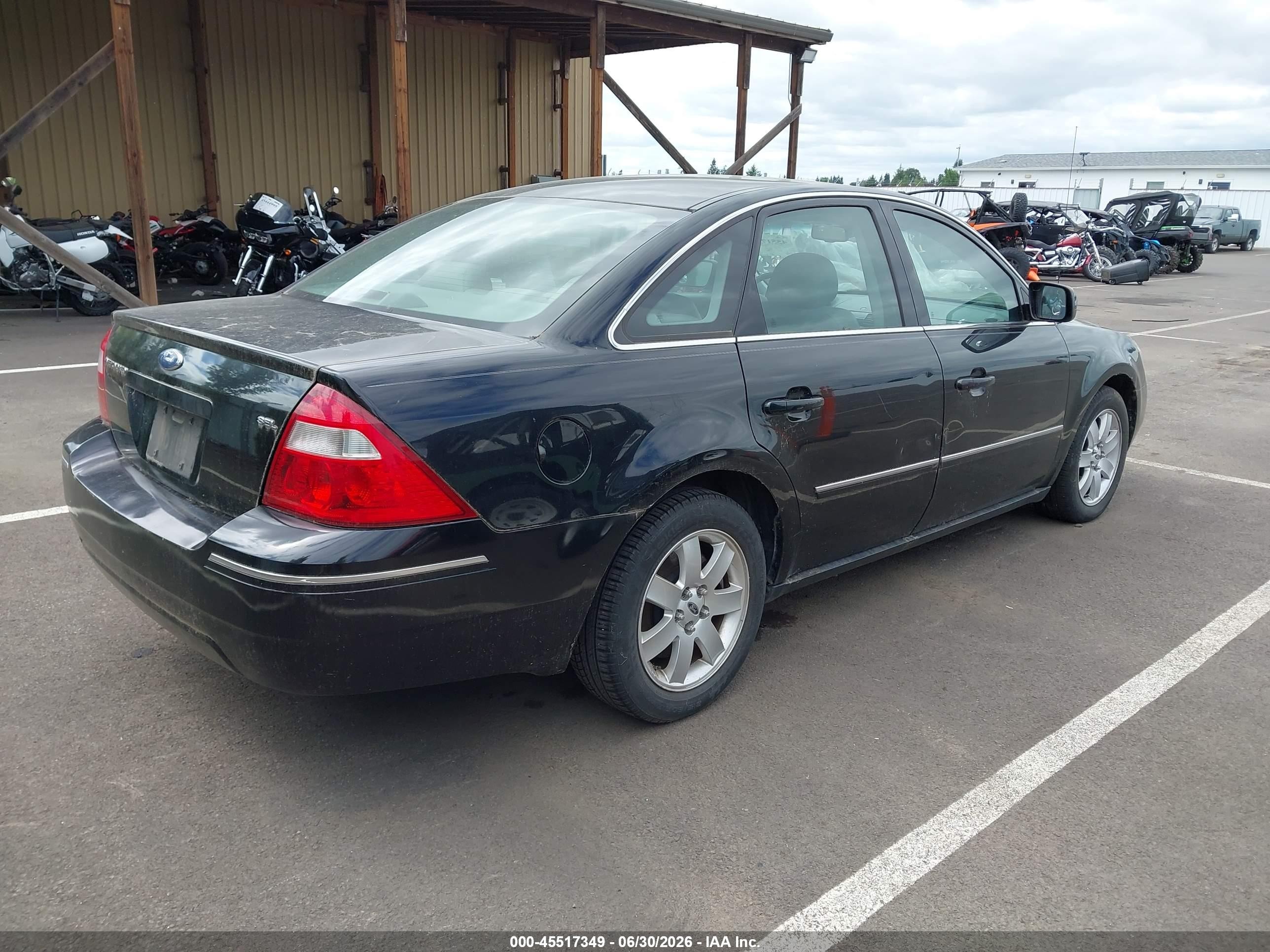2006 Ford Five Hundred Sel Black vin: 1FAFP24176G111459