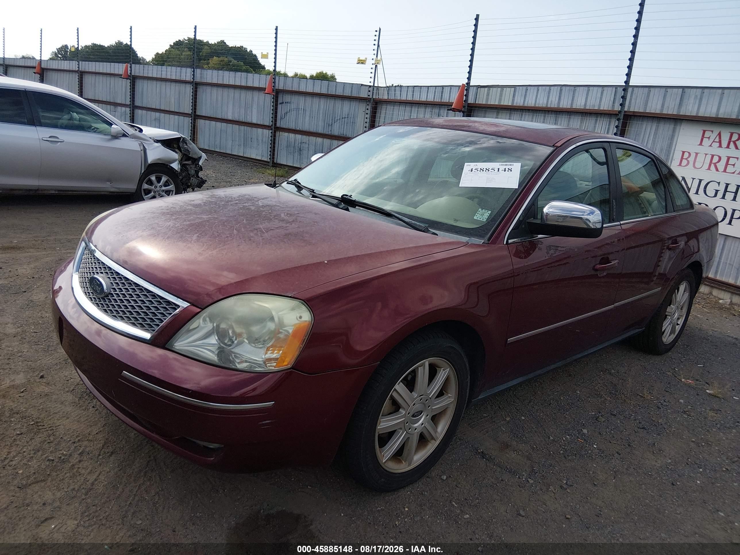2005 Ford Five Hundred Limited Burgundy vin: 1FAFP25115G181505