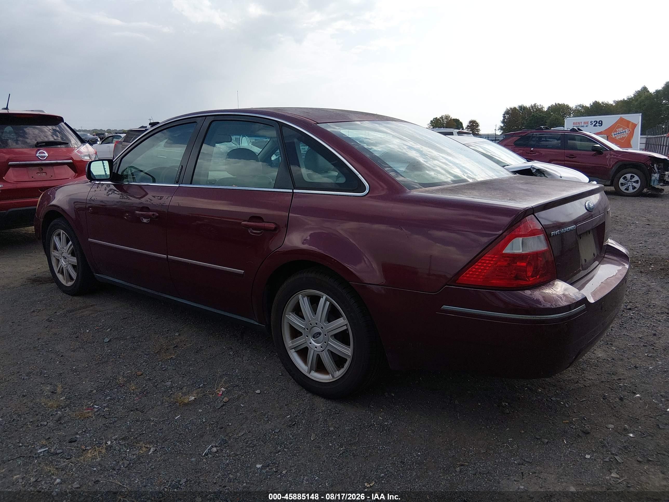 2005 Ford Five Hundred Limited Burgundy vin: 1FAFP25115G181505