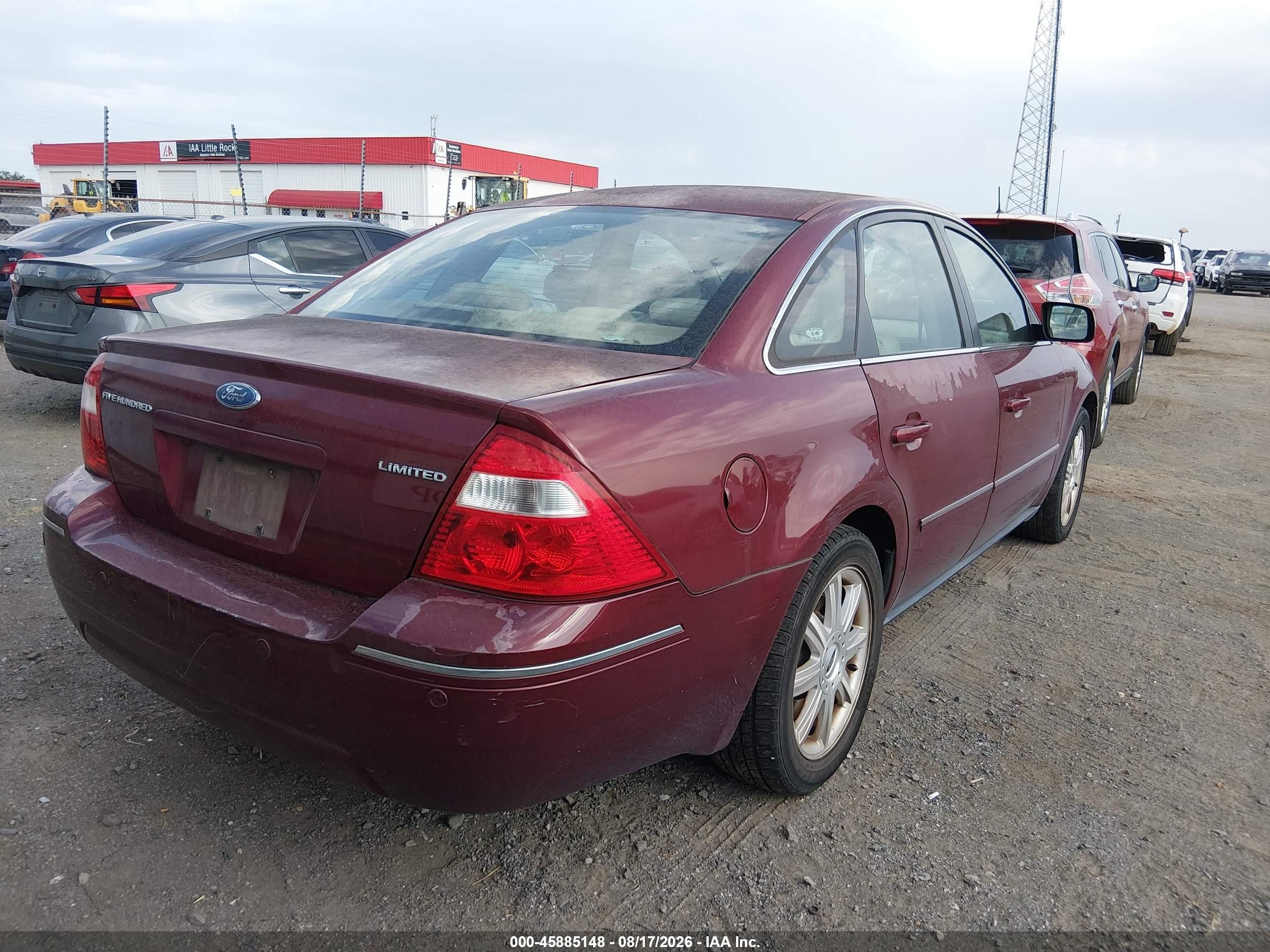 2005 Ford Five Hundred Limited Burgundy vin: 1FAFP25115G181505