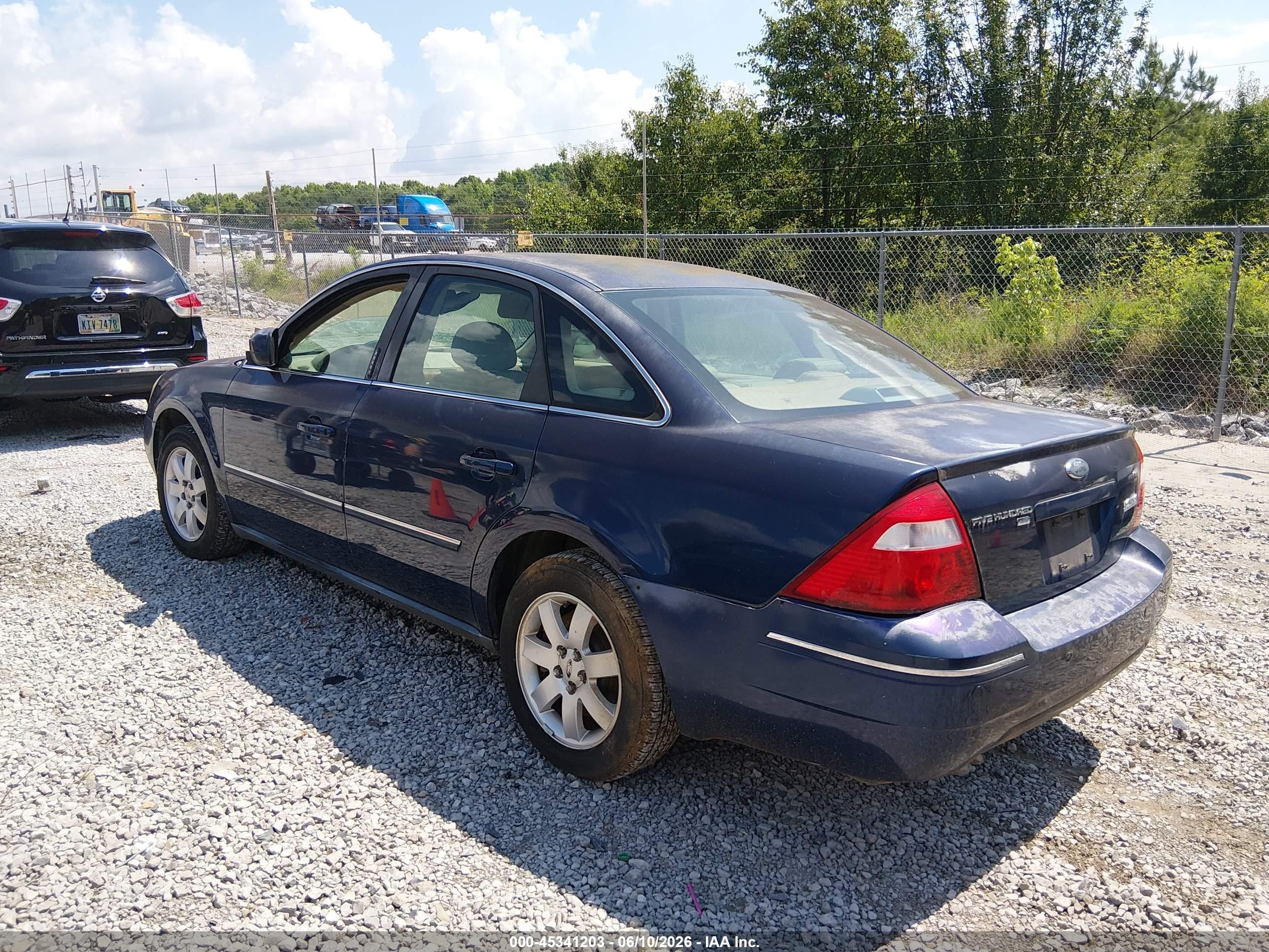2005 Ford Five Hundred Sel Blue vin: 1FAFP27135G157946