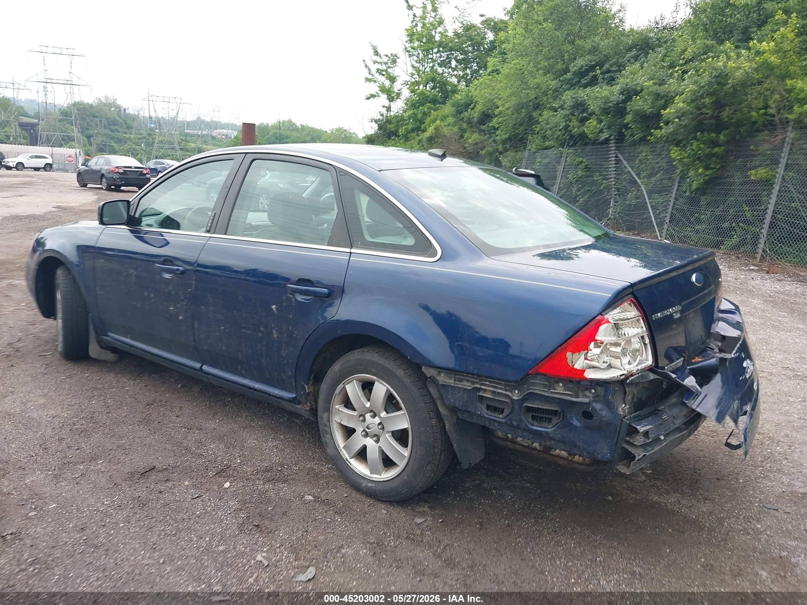 2007 Ford Five Hundred Sel Blue vin: 1FAFP27137G114985