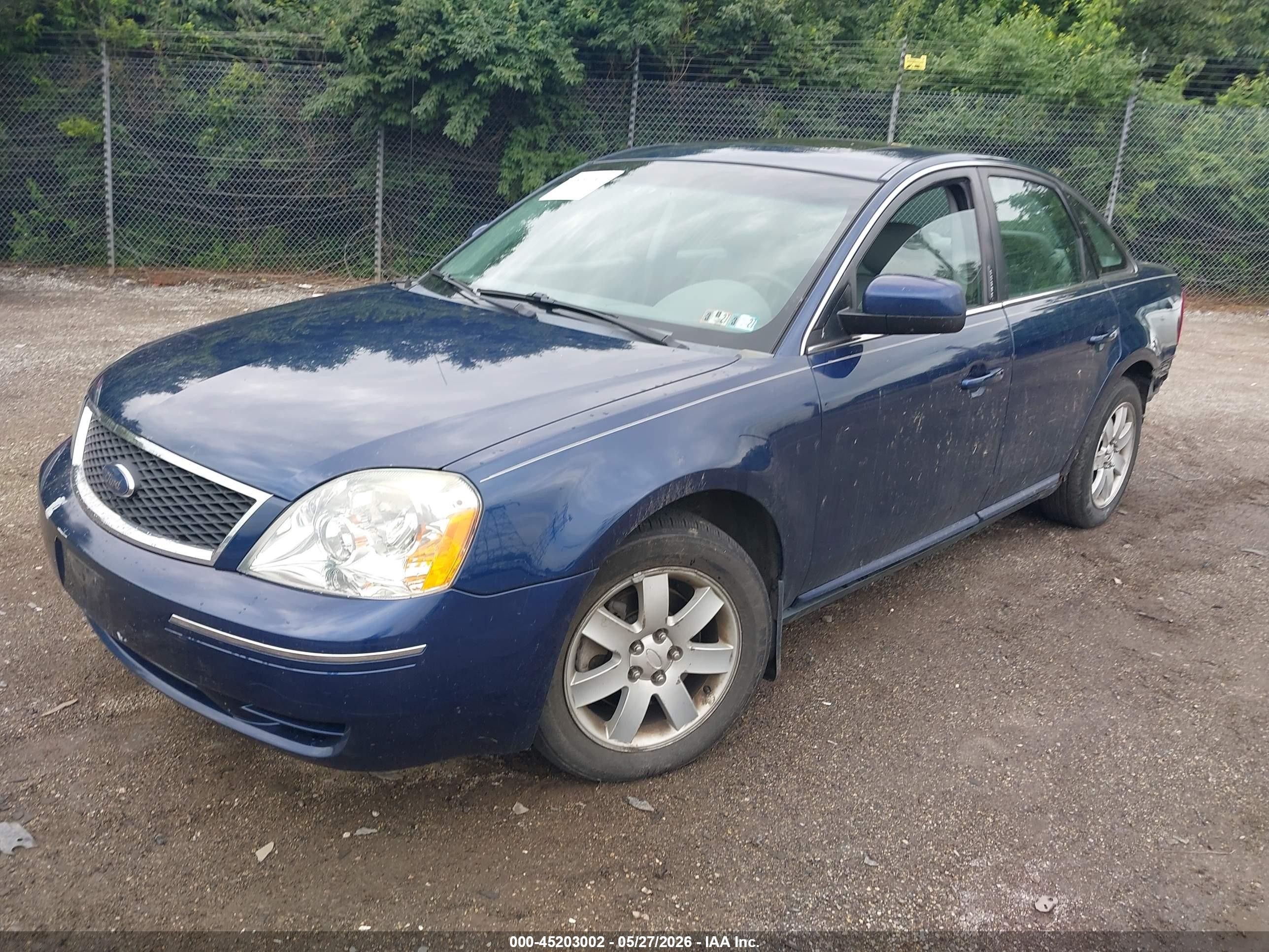 2007 Ford Five Hundred Sel Blue vin: 1FAFP27137G114985