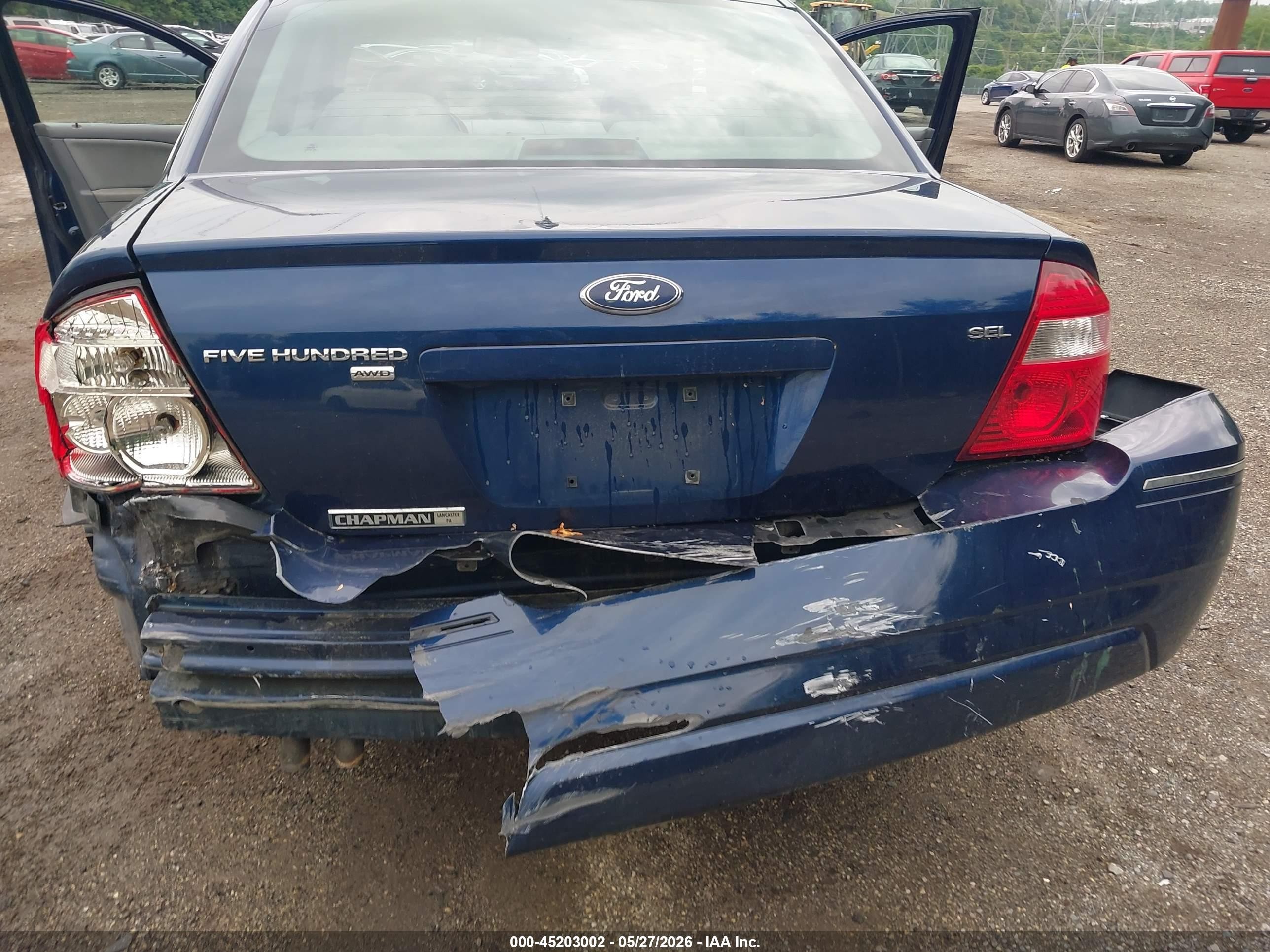 2007 Ford Five Hundred Sel Blue vin: 1FAFP27137G114985