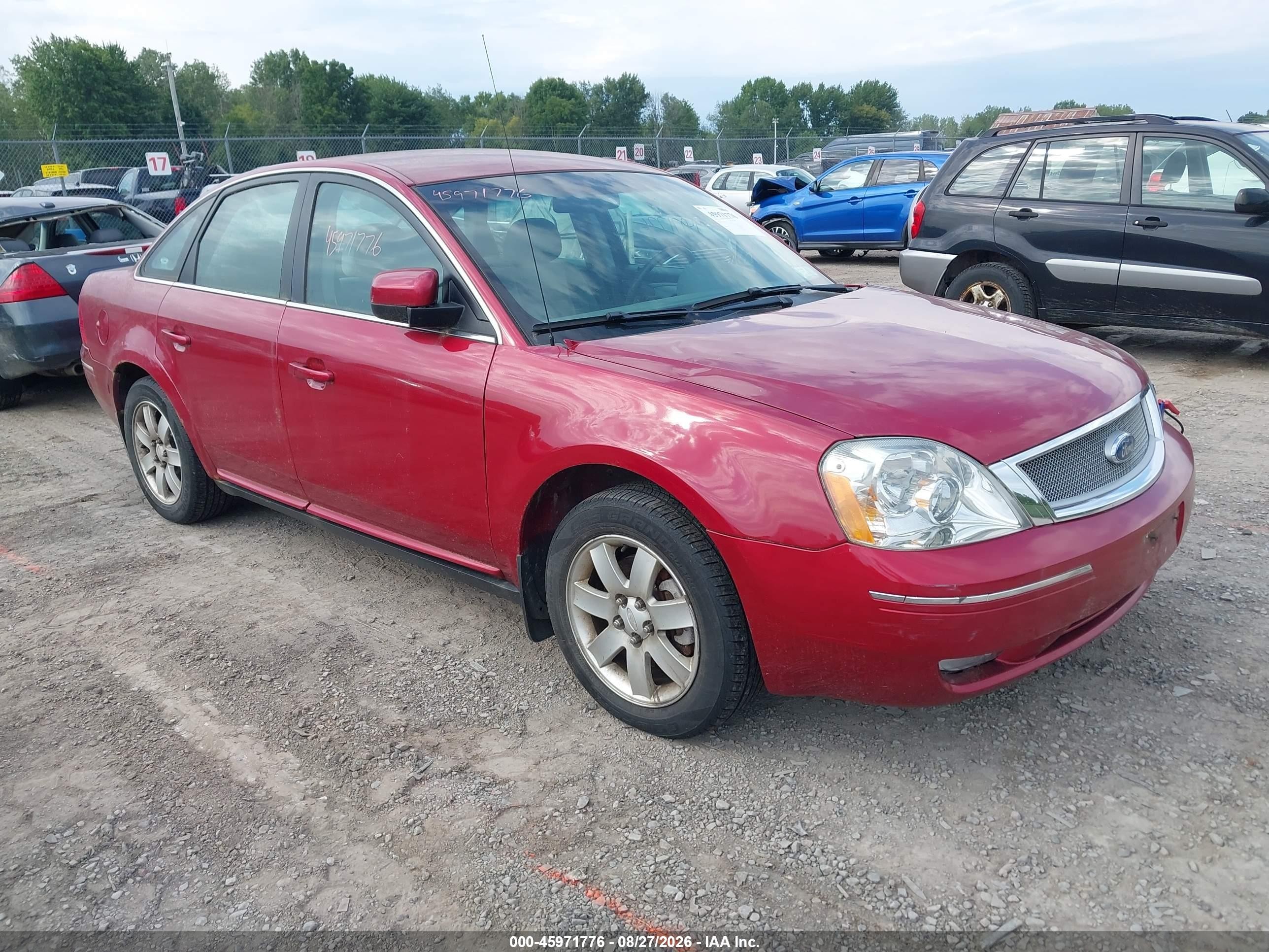 2007 Ford Five Hundred Sel Красный vin: 1FAFP271X7G101764