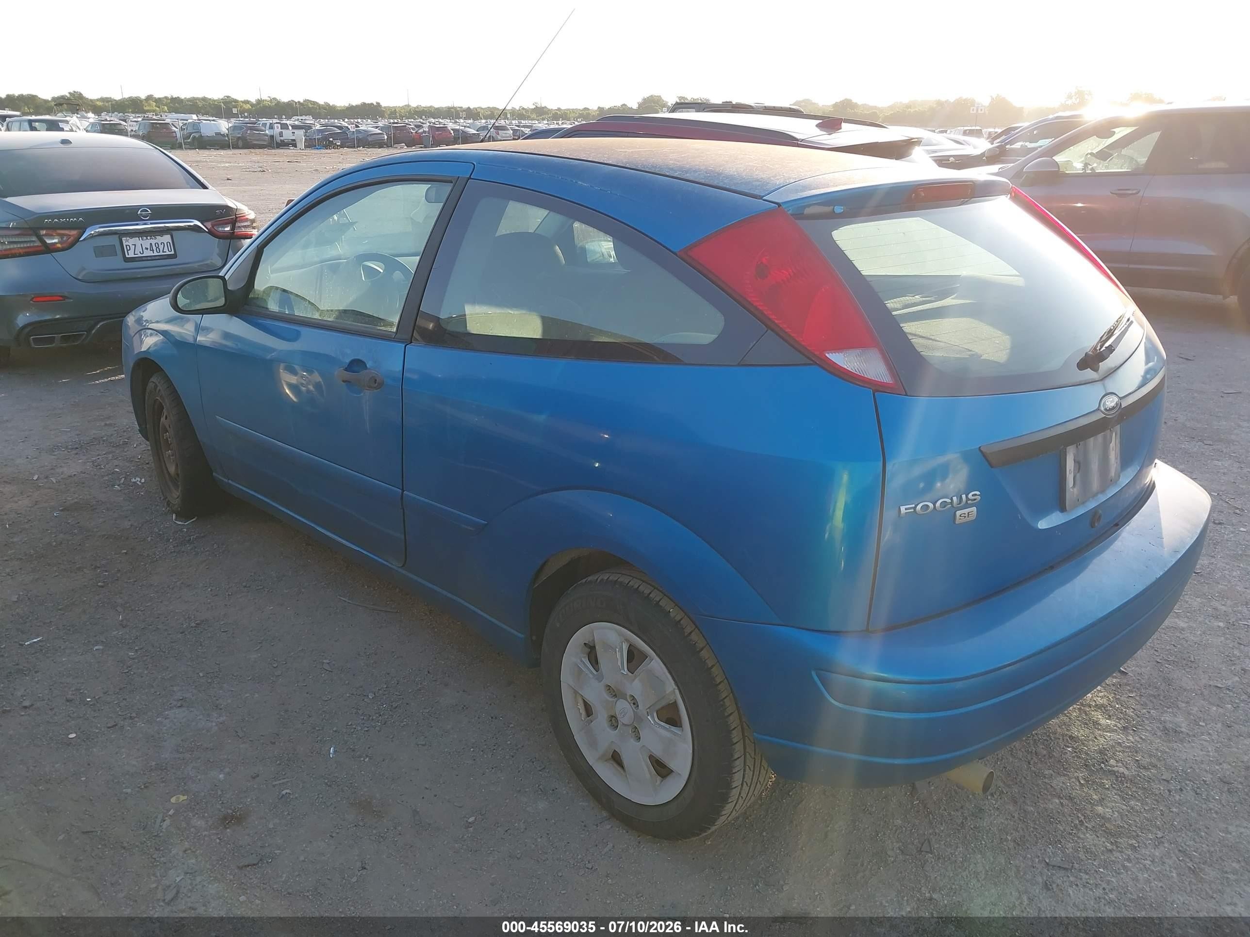 2007 Ford Focus S/se/ses Blue vin: 1FAFP31N07W342496