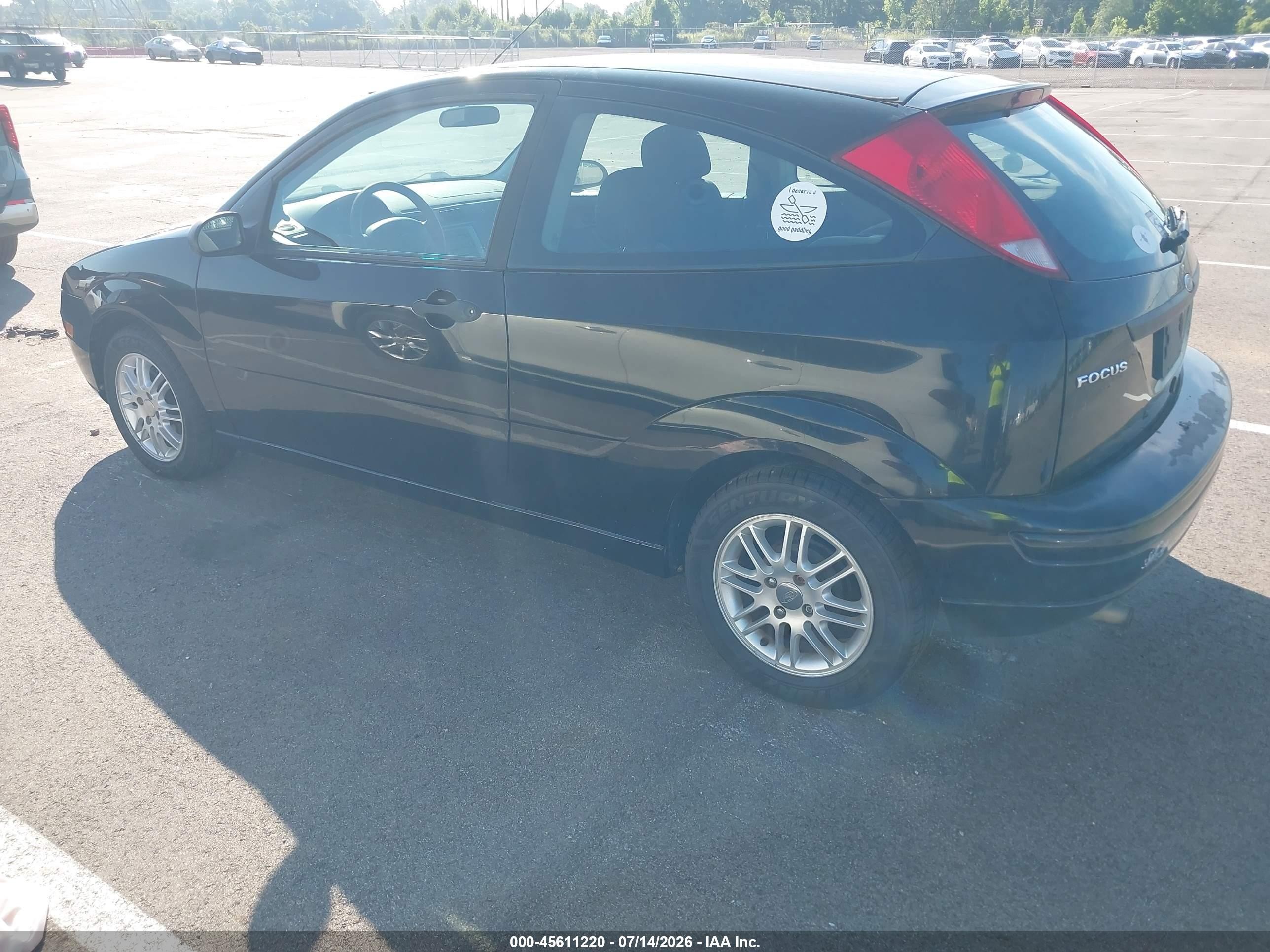 2006 Ford Focus Zx3 Black vin: 1FAFP31N36W248854