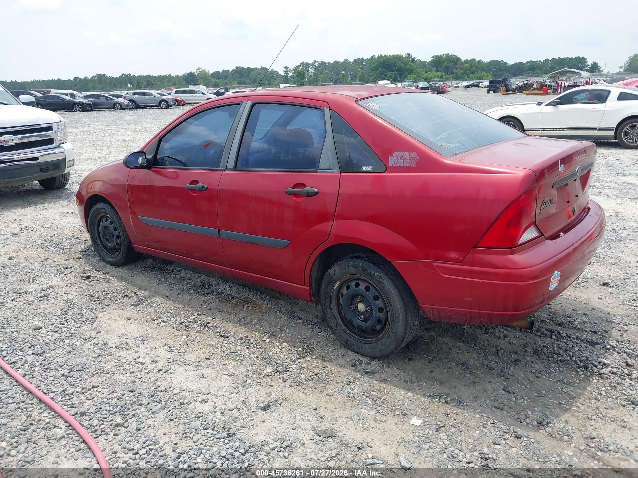 2001 Ford Focus Lx Red vin: 1FAFP33P61W309413
