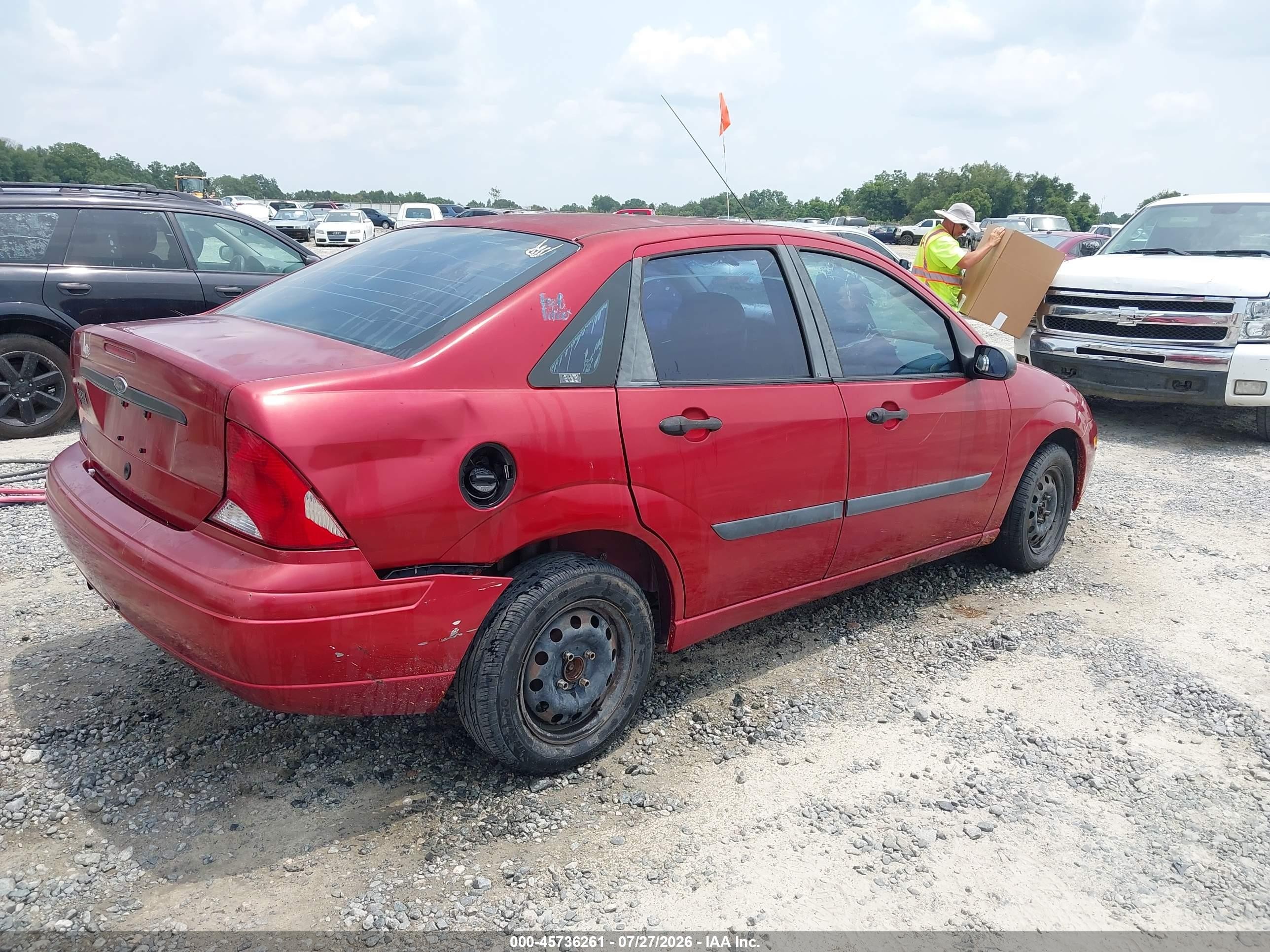 2001 Ford Focus Lx Red vin: 1FAFP33P61W309413