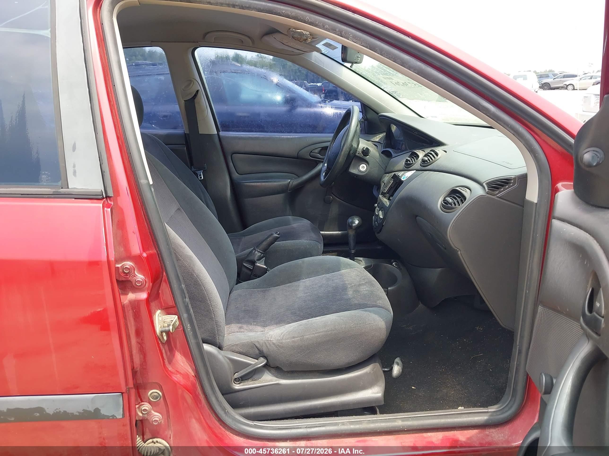 2001 Ford Focus Lx Red vin: 1FAFP33P61W309413