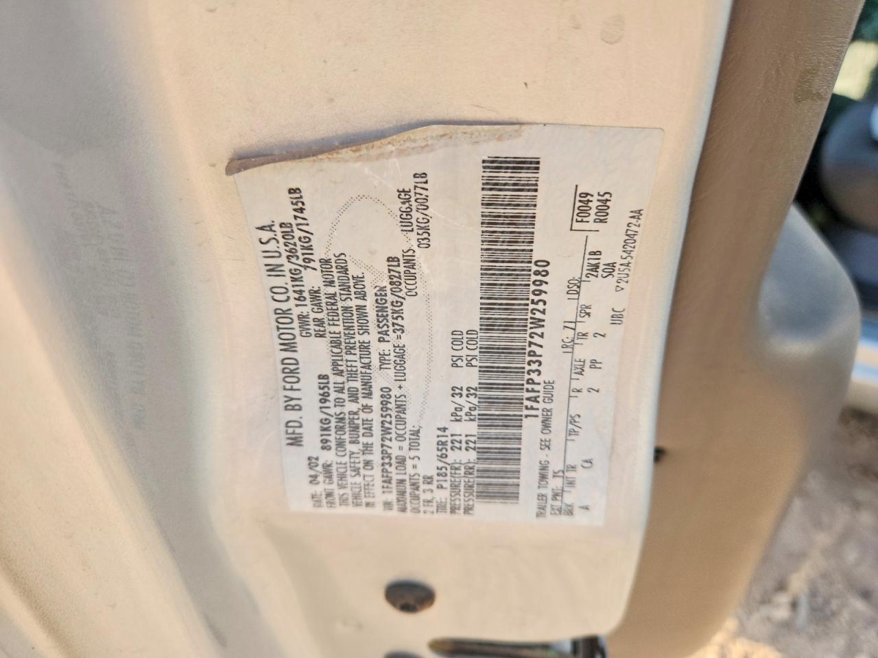 2002 Ford Focus Lx Silver vin: 1FAFP33P72W259980