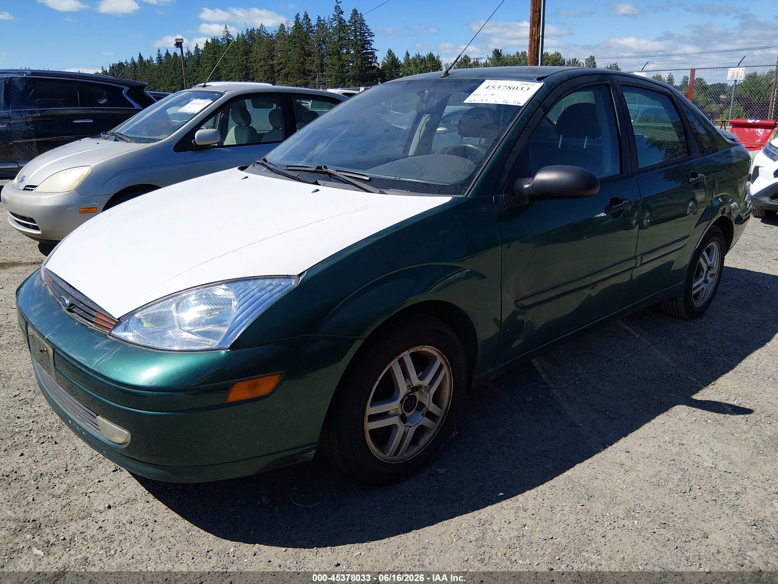 2000 Ford Focus Se Green vin: 1FAFP3431YW427245