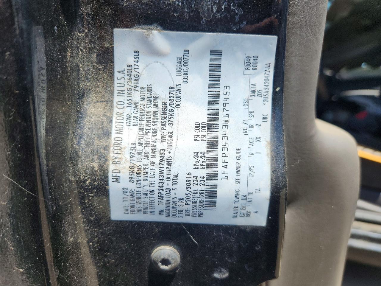 2003 Ford Focus Se Comfort Черный vin: 1FAFP34343W179453