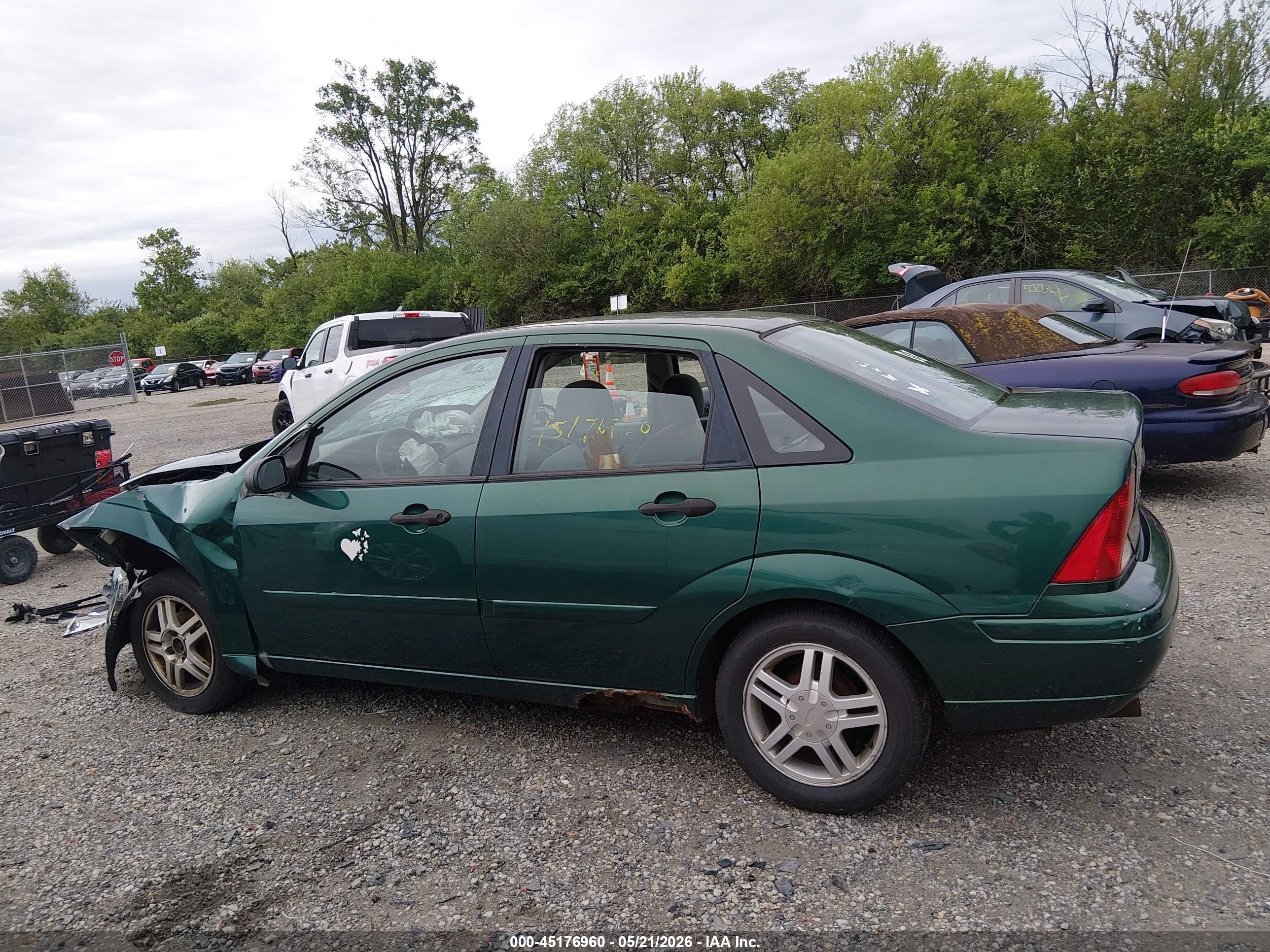 2000 Ford Focus Se Green vin: 1FAFP3434YW253977