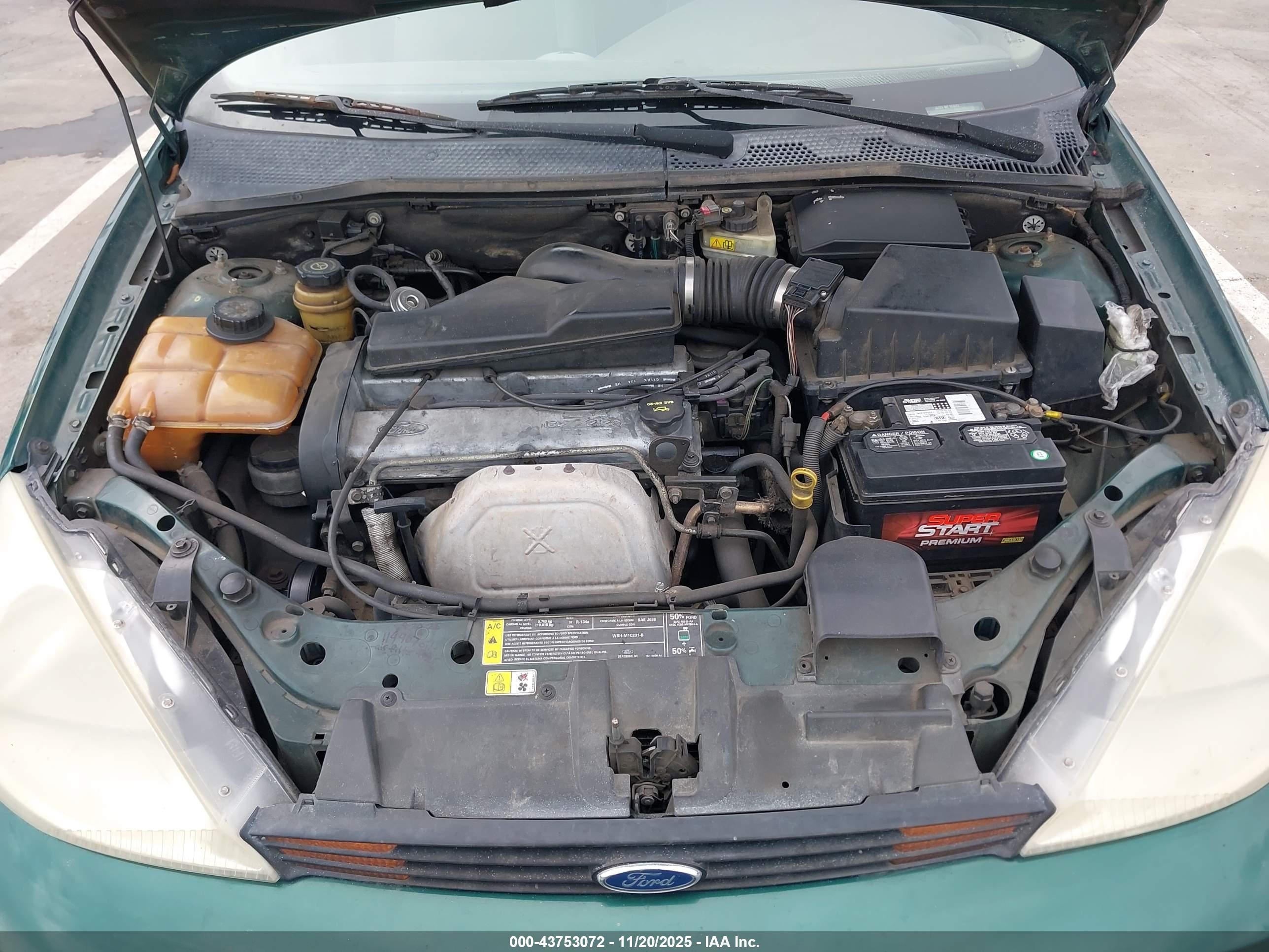 2000 Ford Focus Se Green vin: 1FAFP3436YW172219