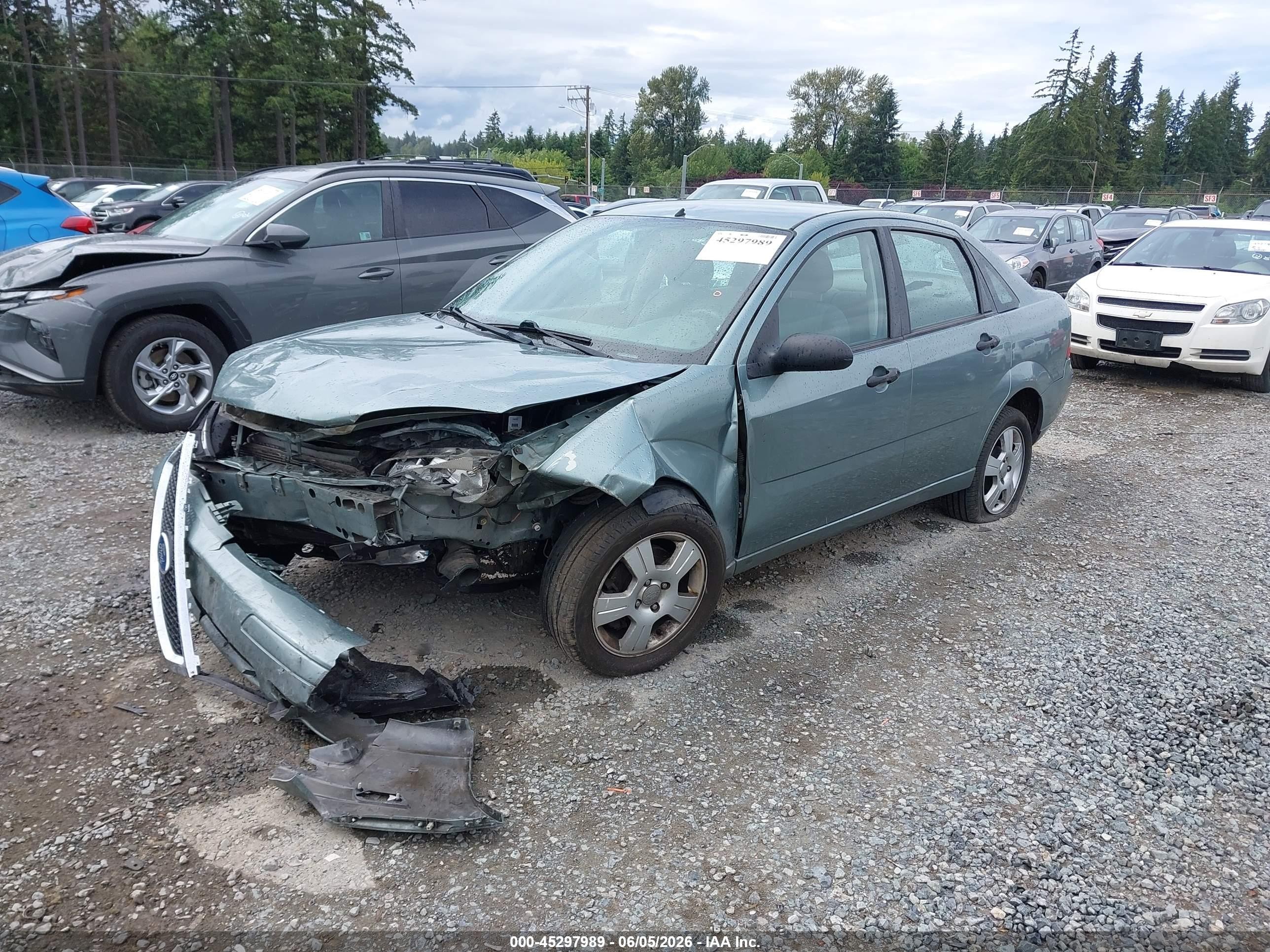 2005 Ford Focus Zx4 Green vin: 1FAFP34N05W276539