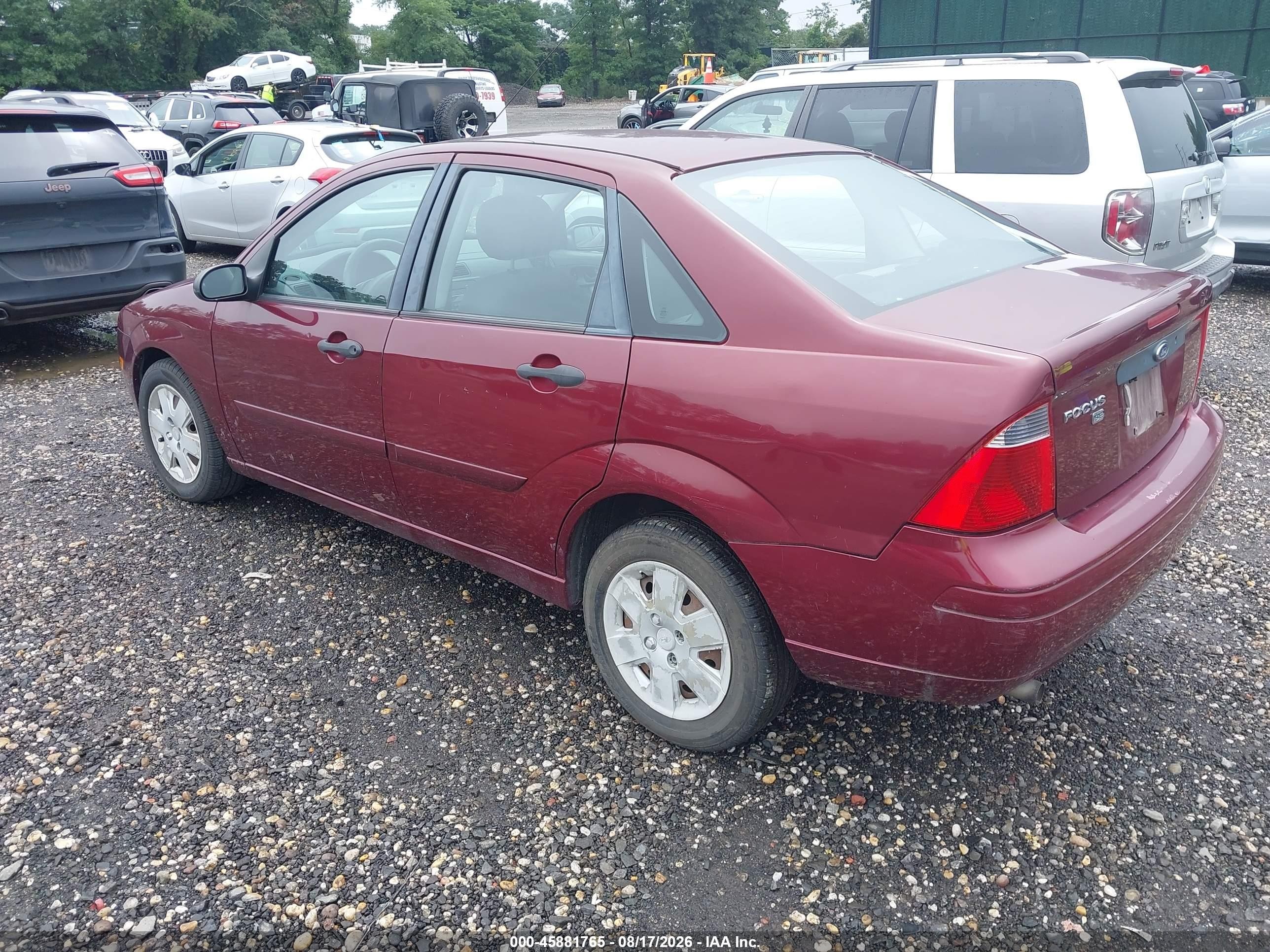 2007 Ford Focus S/se/ses Burgundy vin: 1FAFP34N17W293014