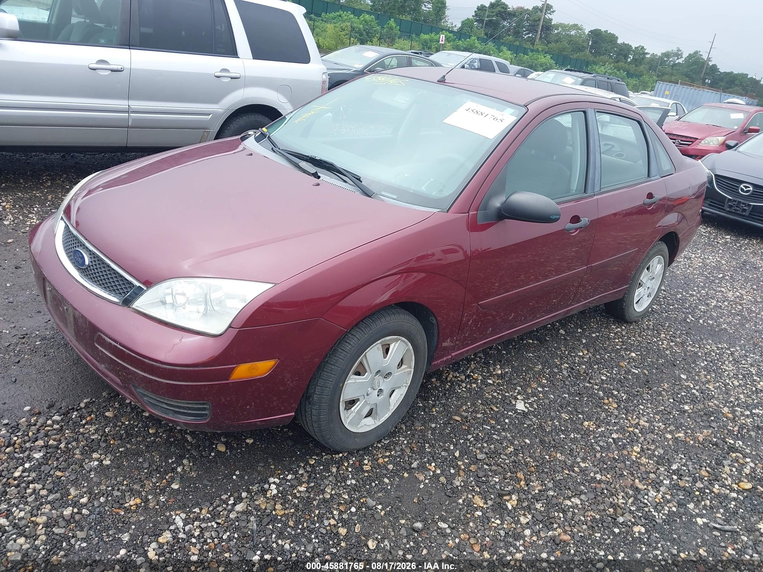 2007 Ford Focus S/se/ses Burgundy vin: 1FAFP34N17W293014