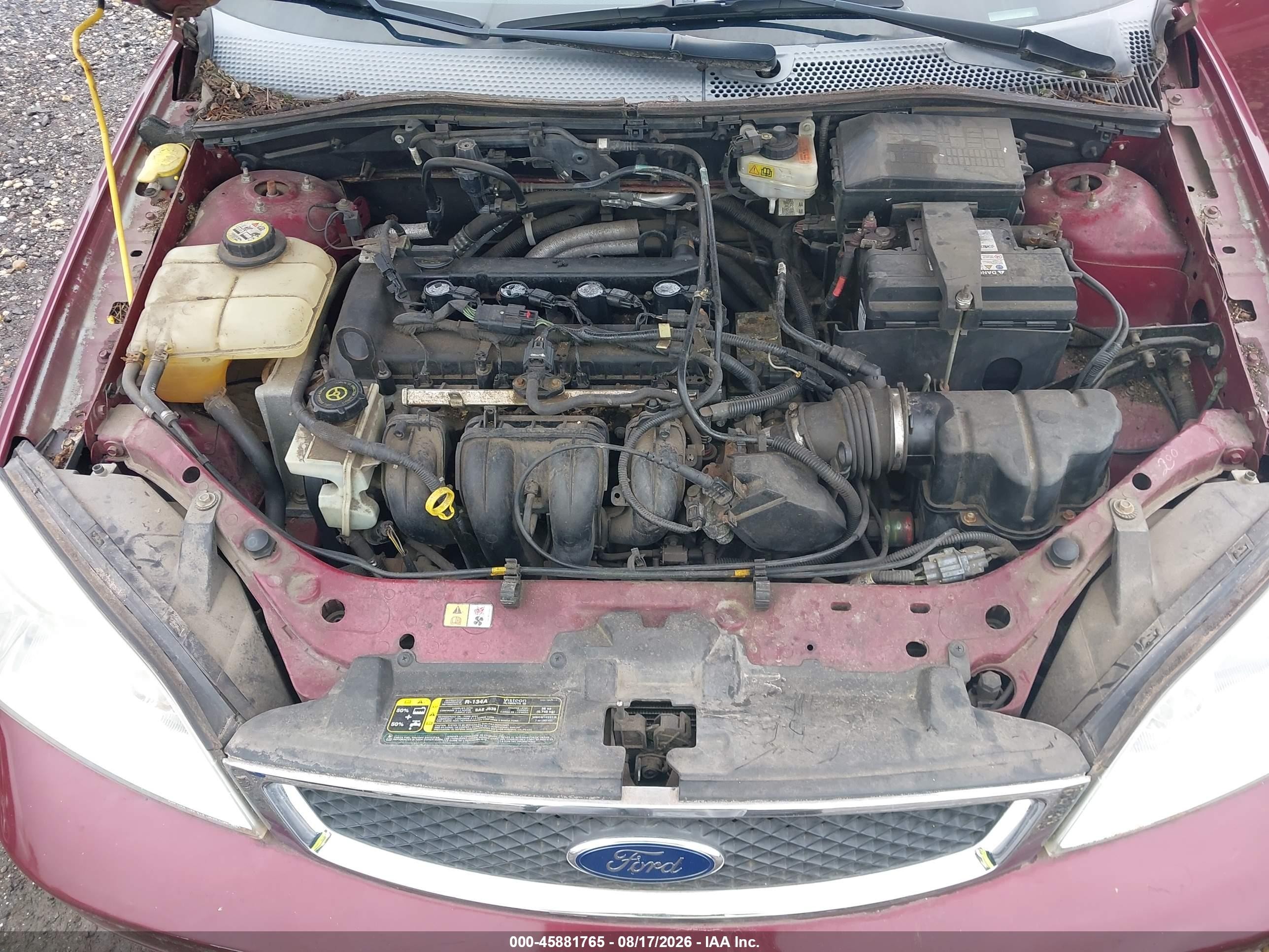 2007 Ford Focus S/se/ses Burgundy vin: 1FAFP34N17W293014