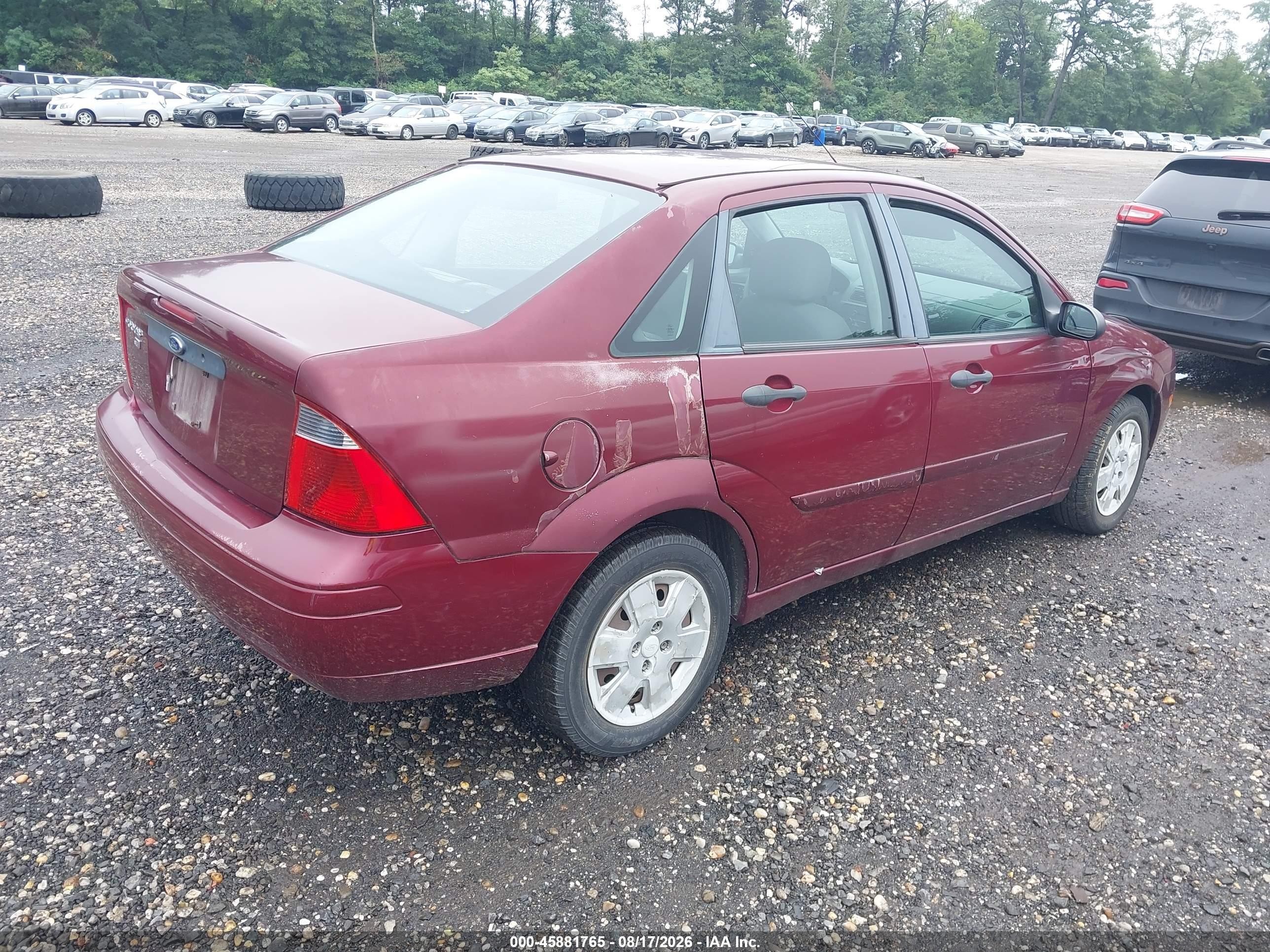 2007 Ford Focus S/se/ses Burgundy vin: 1FAFP34N17W293014