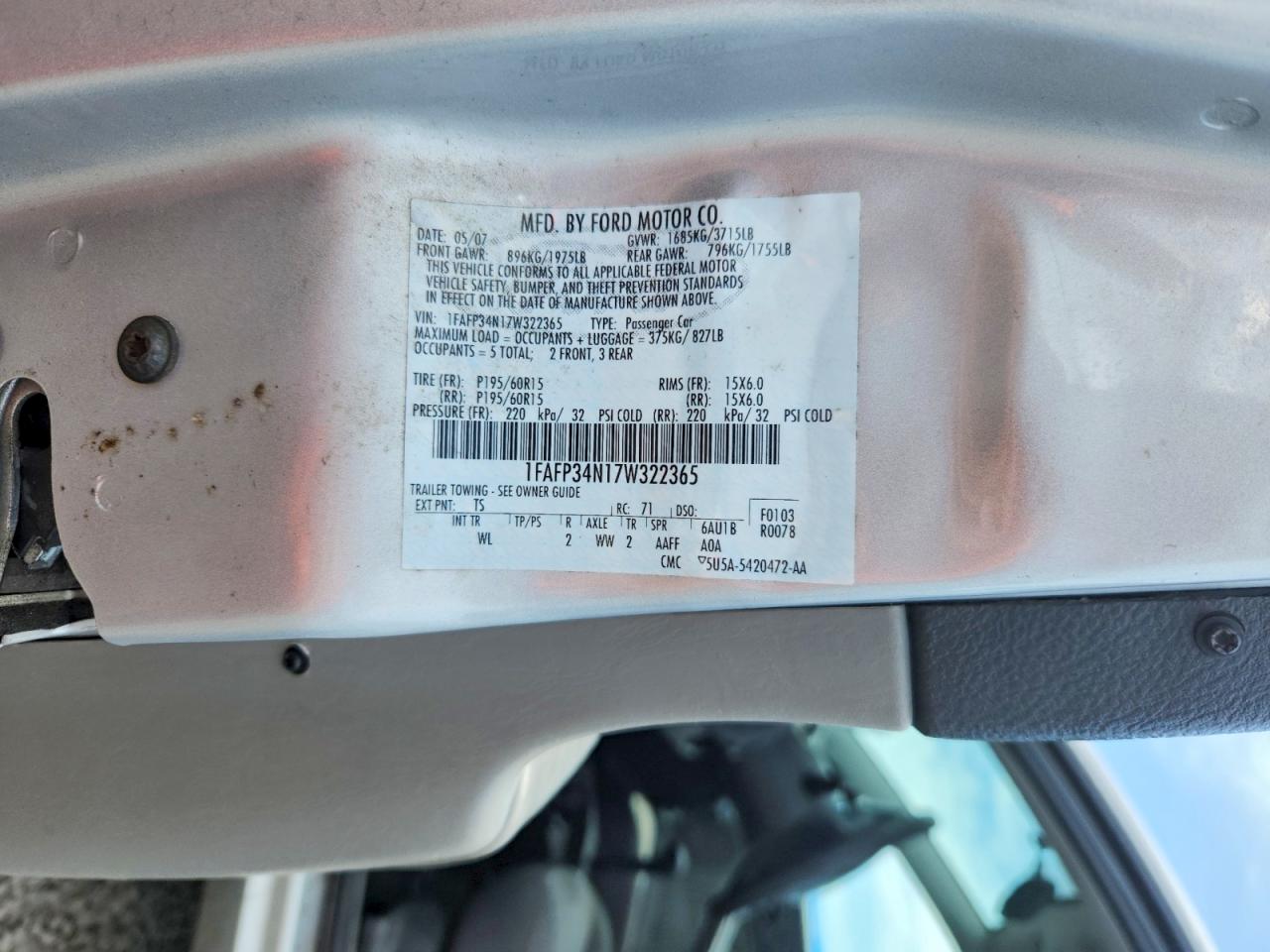 2007 Ford Focus Zx4 Silver vin: 1FAFP34N17W322365