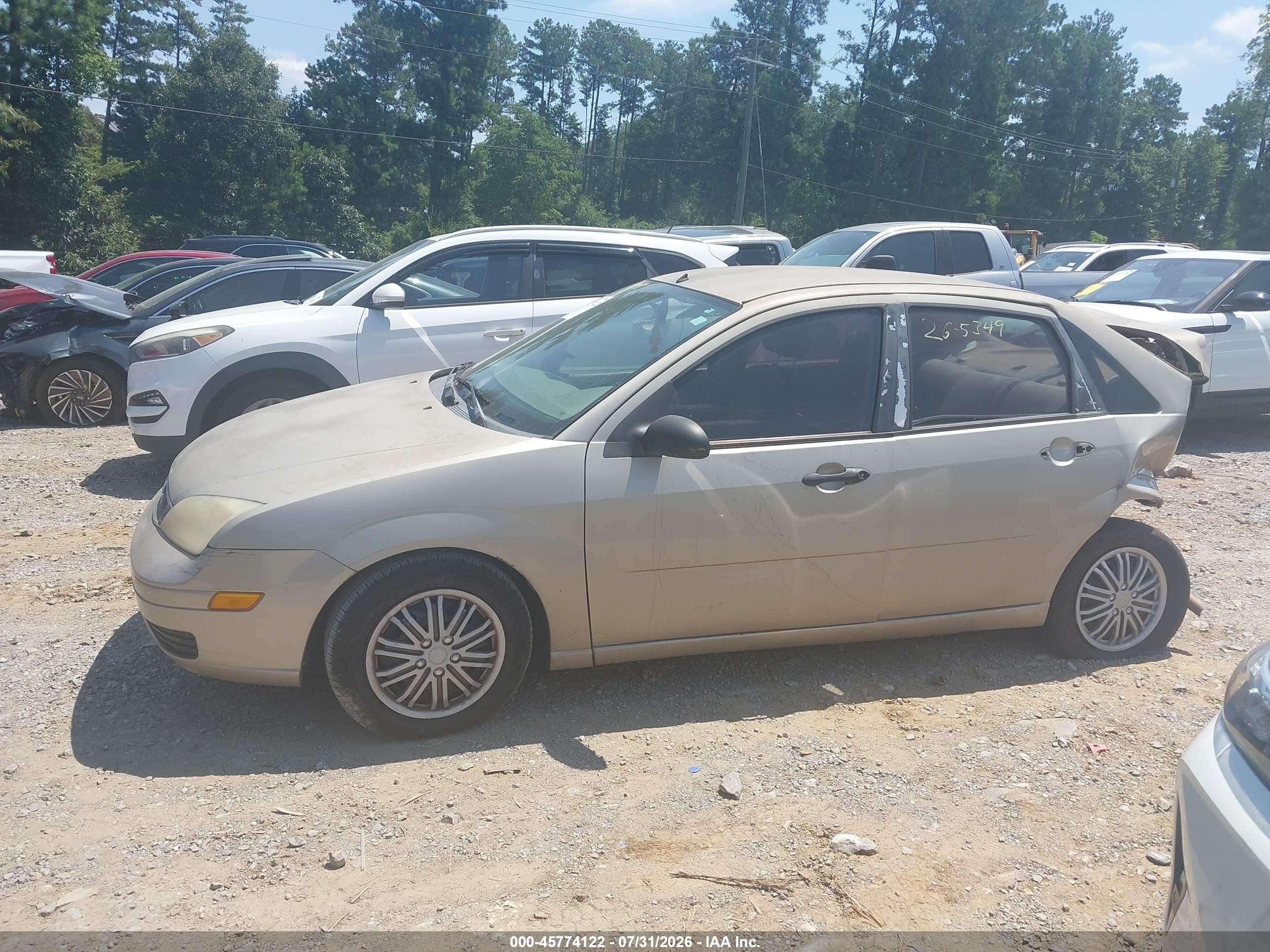 2007 Ford Focus S/se/ses Tan vin: 1FAFP34N17W362316