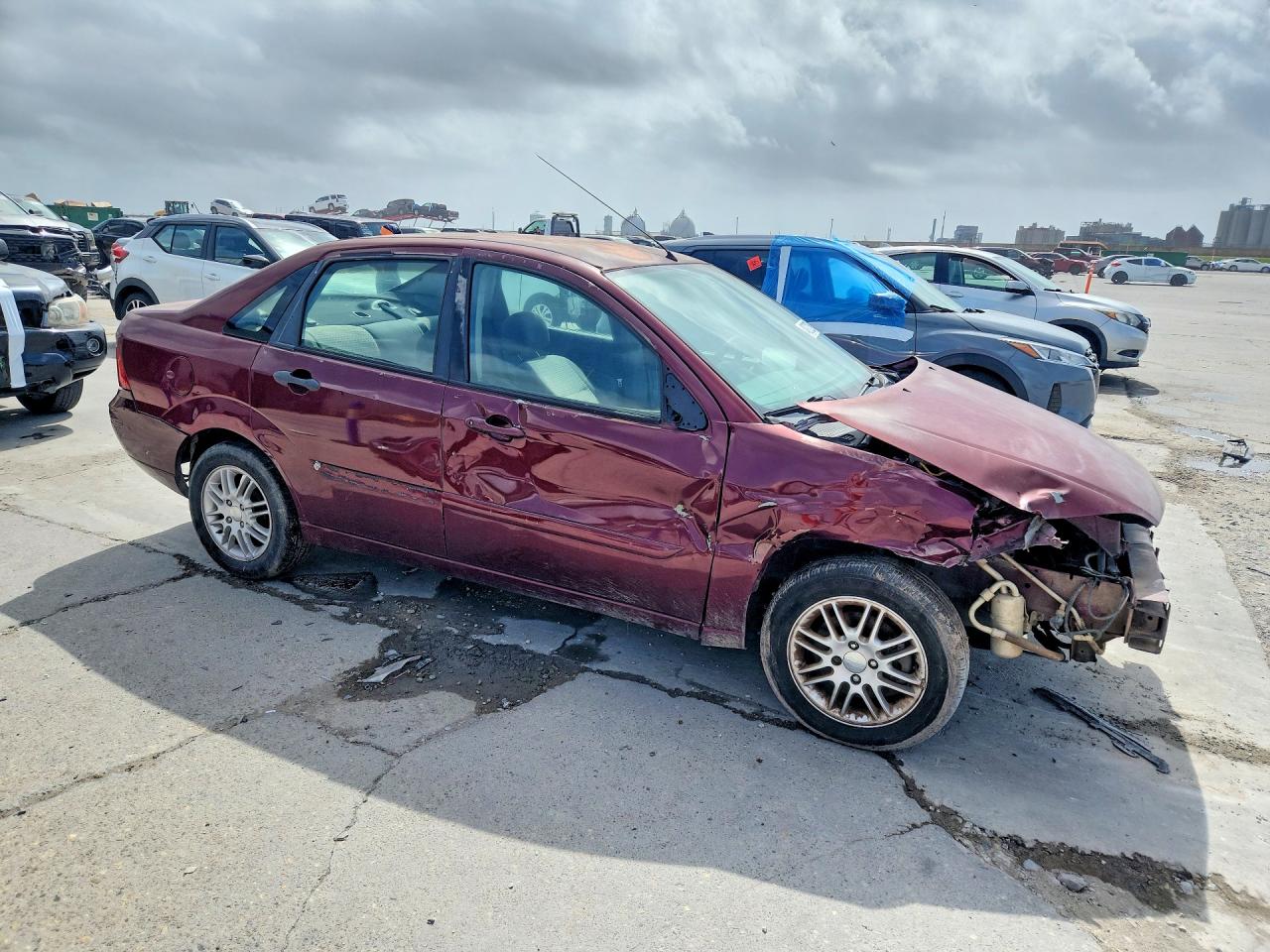 2007 Ford Focus Zx4 Burgundy vin: 1FAFP34N27W161041