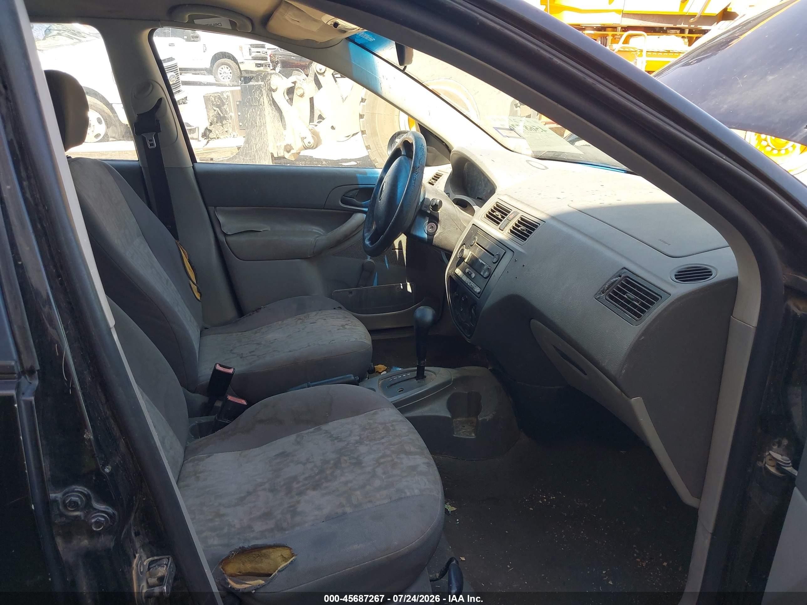 2005 Ford Focus Zx4 Black vin: 1FAFP34N35W280312