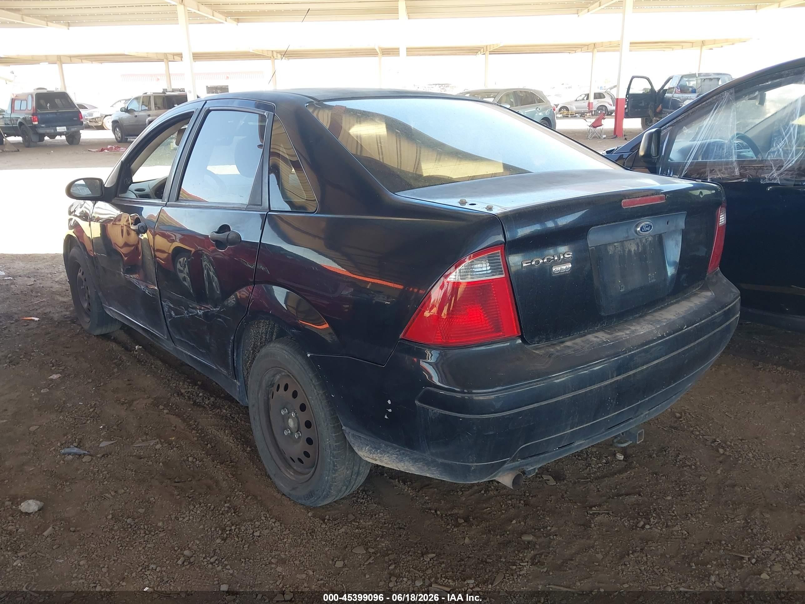 2007 Ford Focus S/se/ses Black vin: 1FAFP34N37W263836