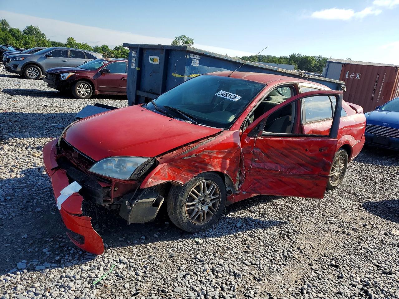 2005 Ford Focus Zx4 Red vin: 1FAFP34N55W223058
