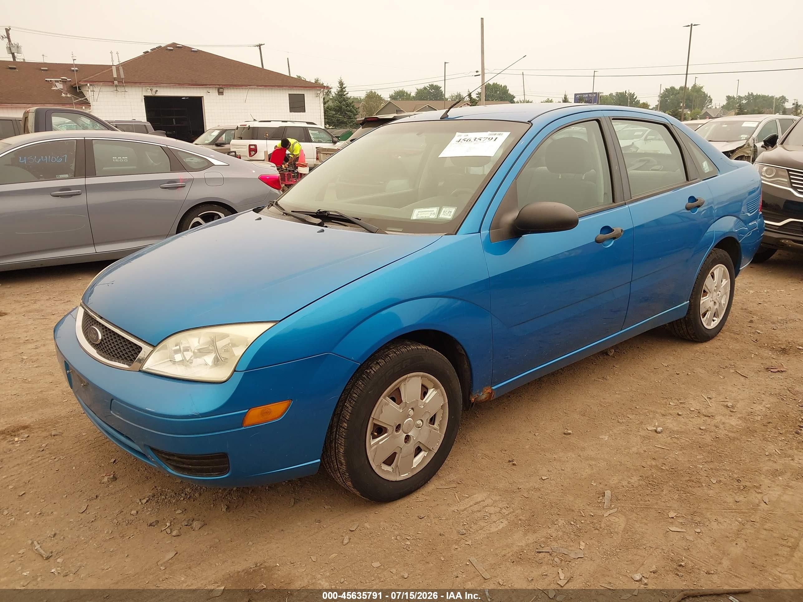 2007 Ford Focus S/se/ses Blue vin: 1FAFP34N67W135851