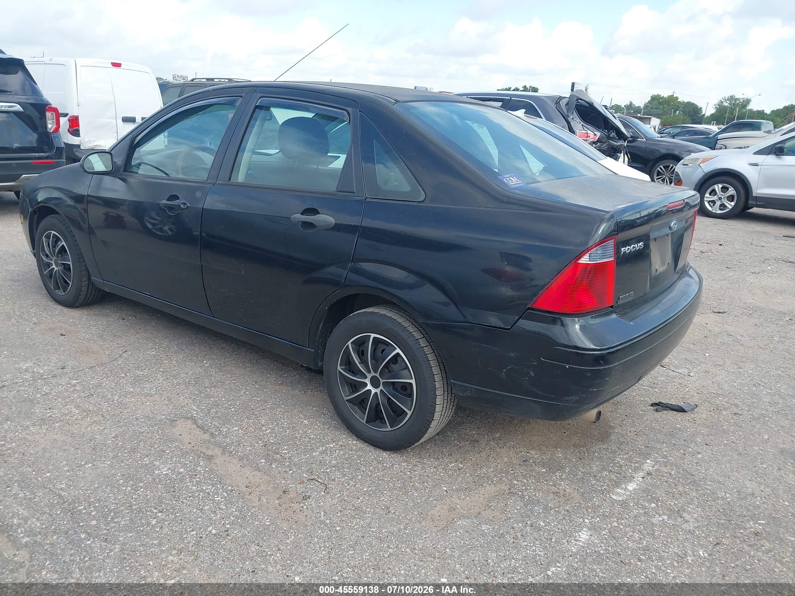 2007 Ford Focus S/se/ses Black vin: 1FAFP34N77W297438