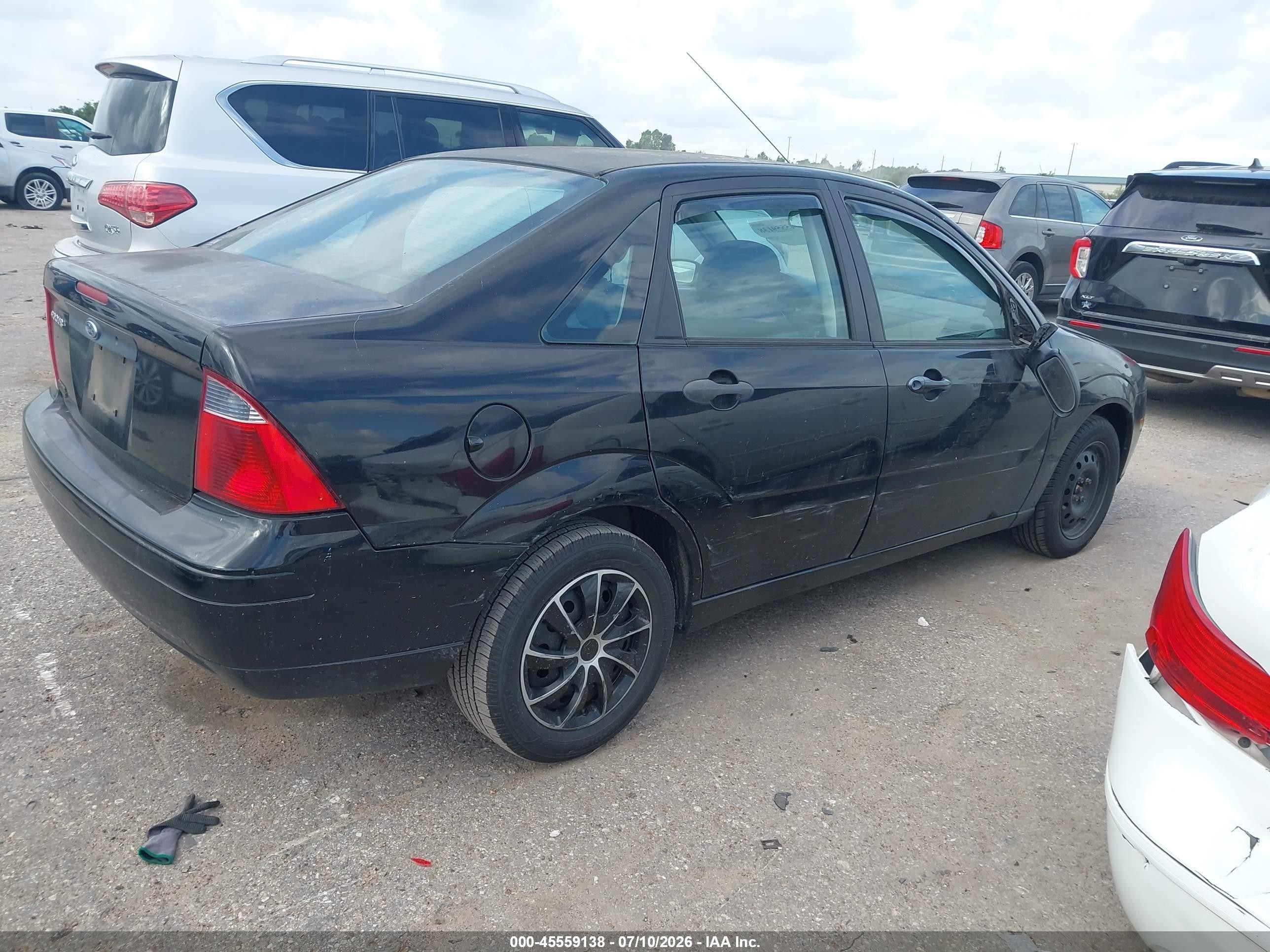 2007 Ford Focus S/se/ses Black vin: 1FAFP34N77W297438