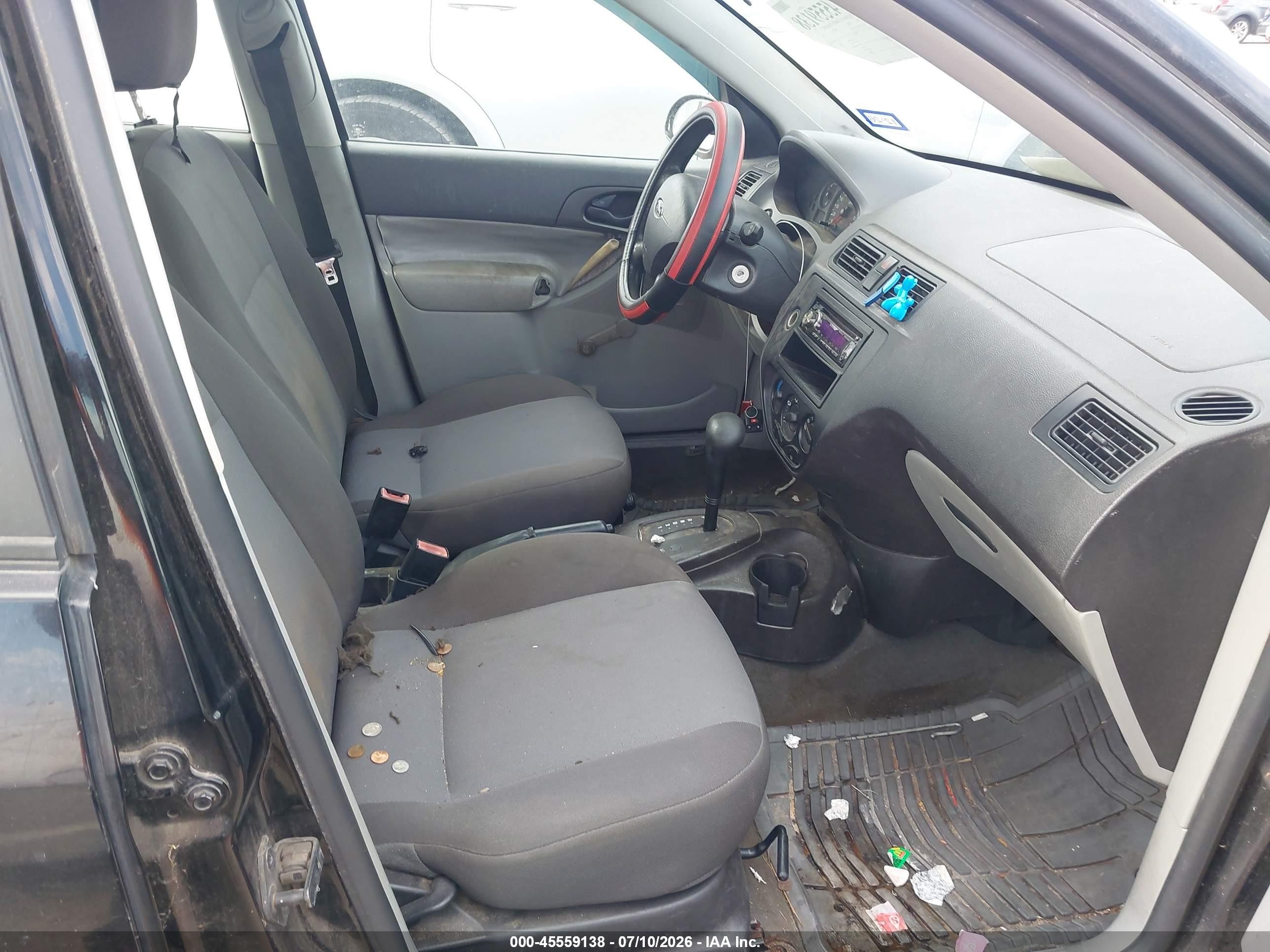 2007 Ford Focus S/se/ses Black vin: 1FAFP34N77W297438