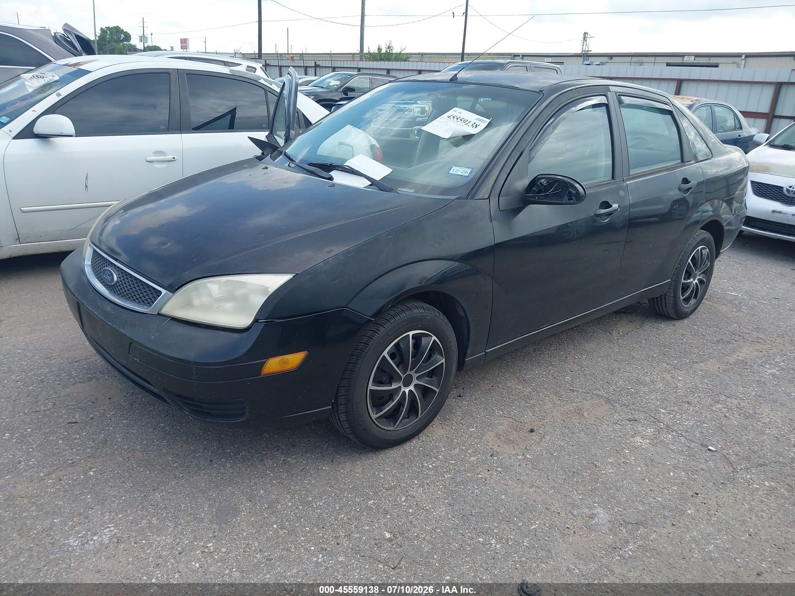2007 Ford Focus S/se/ses Black vin: 1FAFP34N77W297438