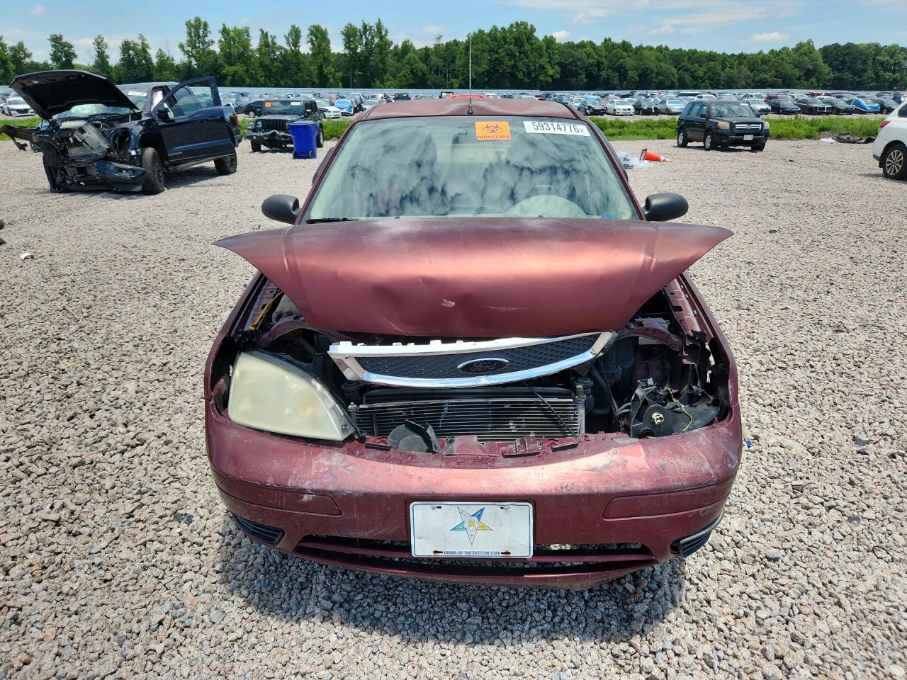 2007 Ford Focus Zx4 Burgundy vin: 1FAFP34N77W351112