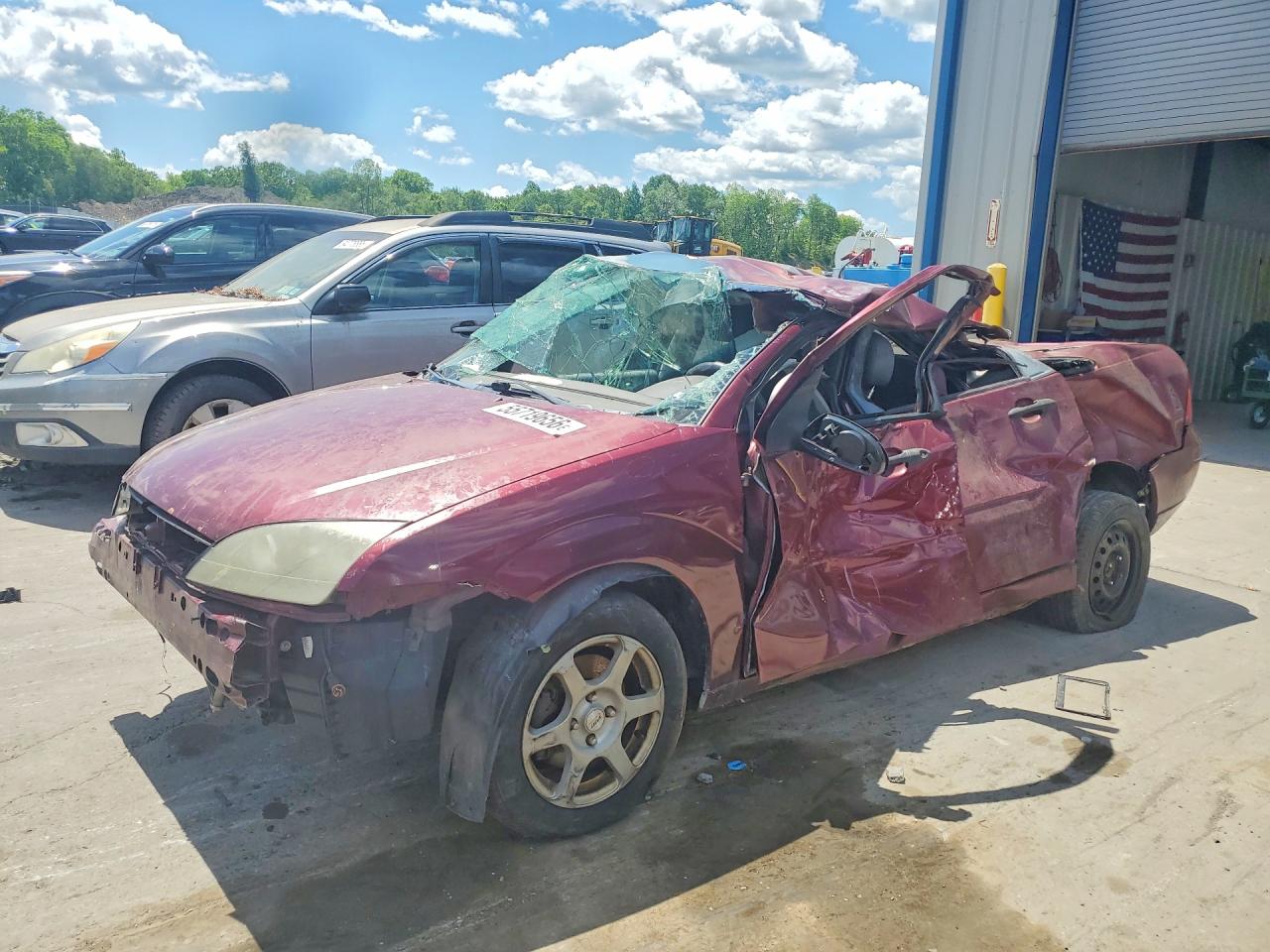 2007 Ford Focus Zx4 Maroon vin: 1FAFP34N87W344945