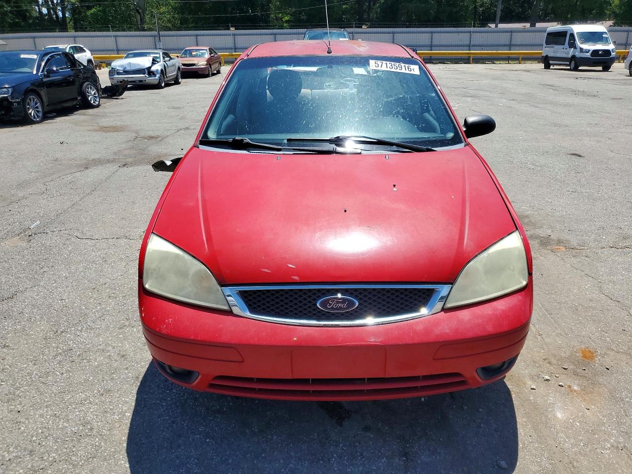 2007 Ford Focus Zx4 Красный vin: 1FAFP34N97W289129