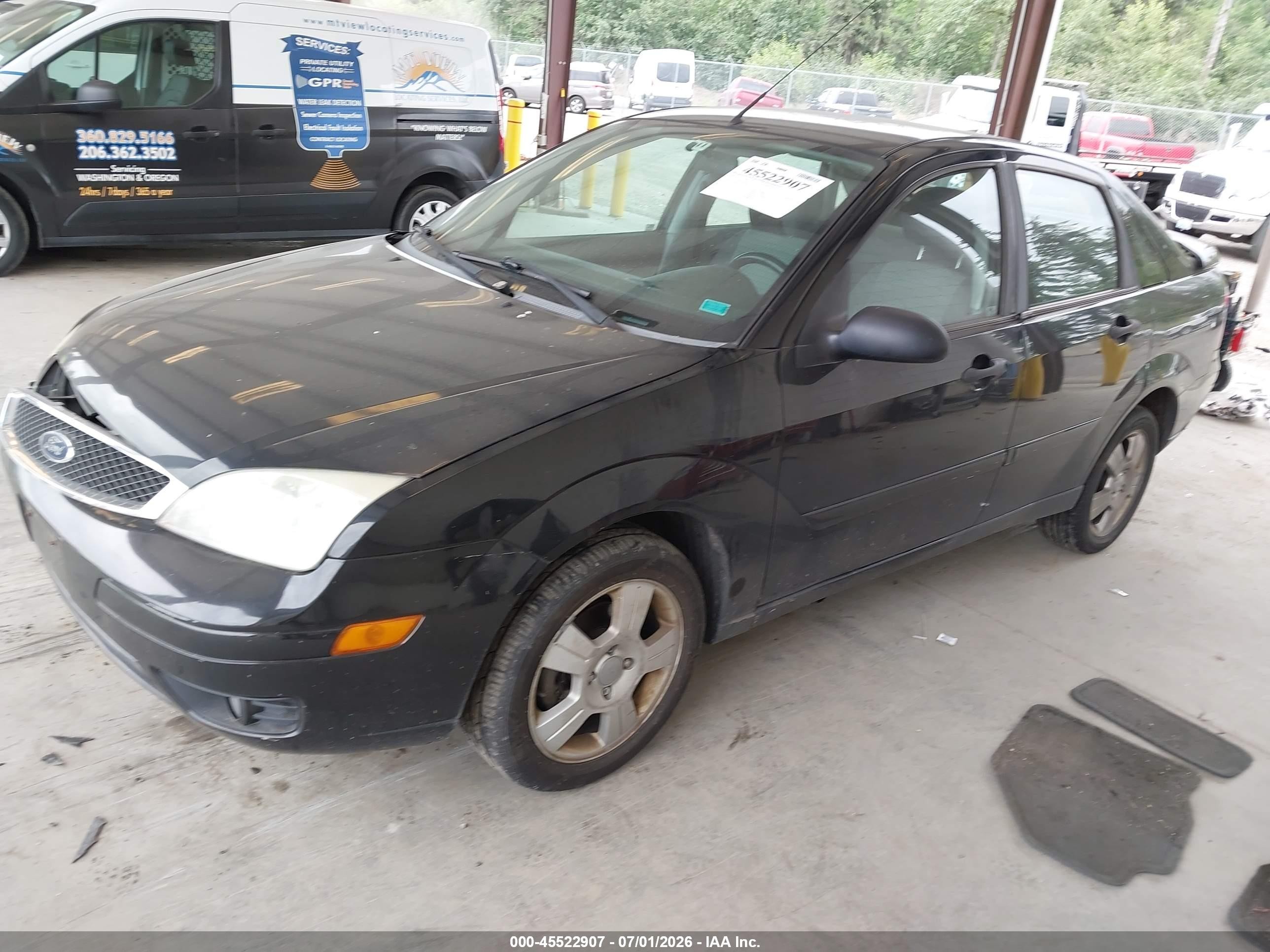 2007 Ford Focus S/se/ses Black vin: 1FAFP34N97W306401
